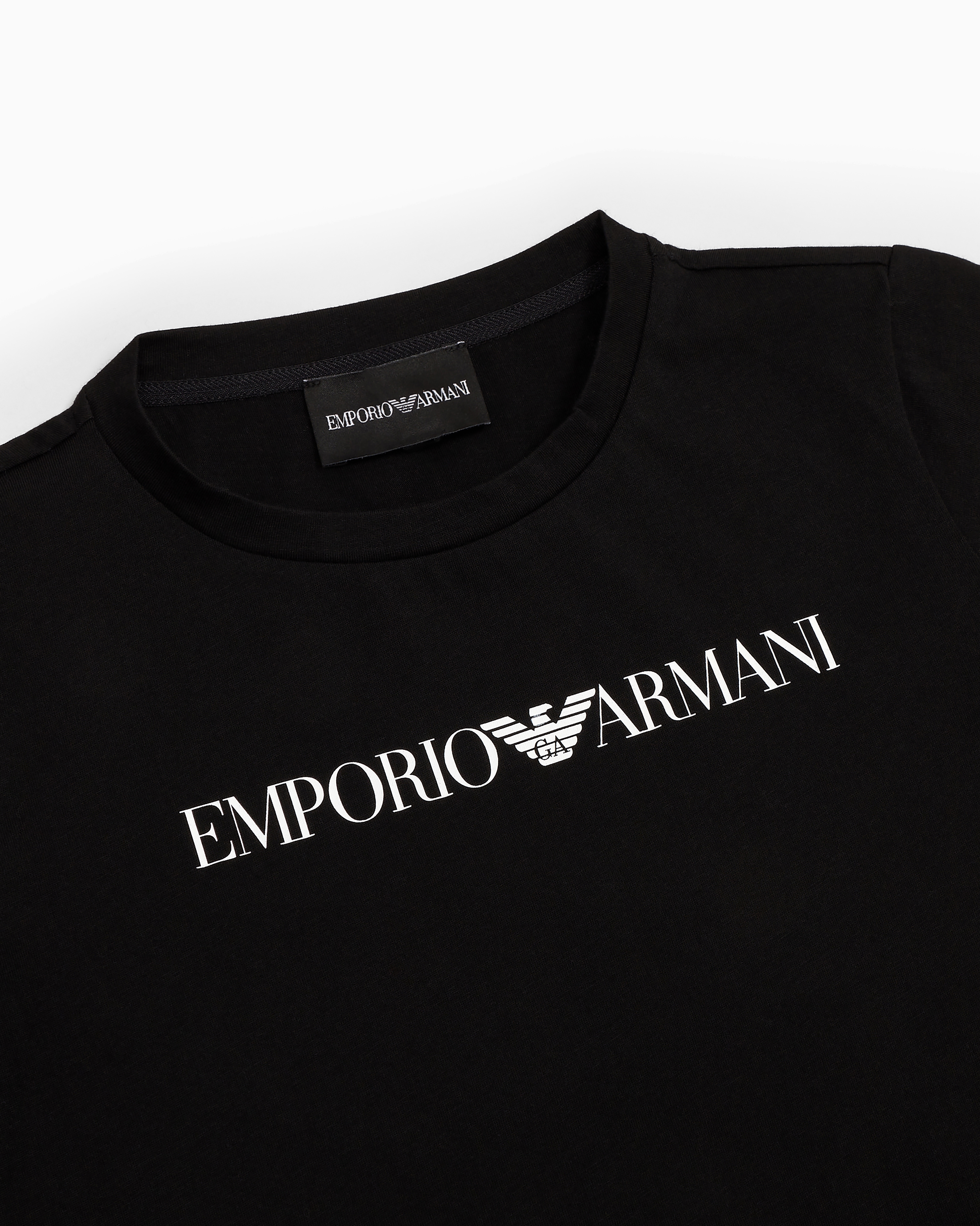 VIP【関税送料無料】希少 EMPORIO ARMANI COVER-UPS Pima-jersey T-shirt with logo | Emporio Armani