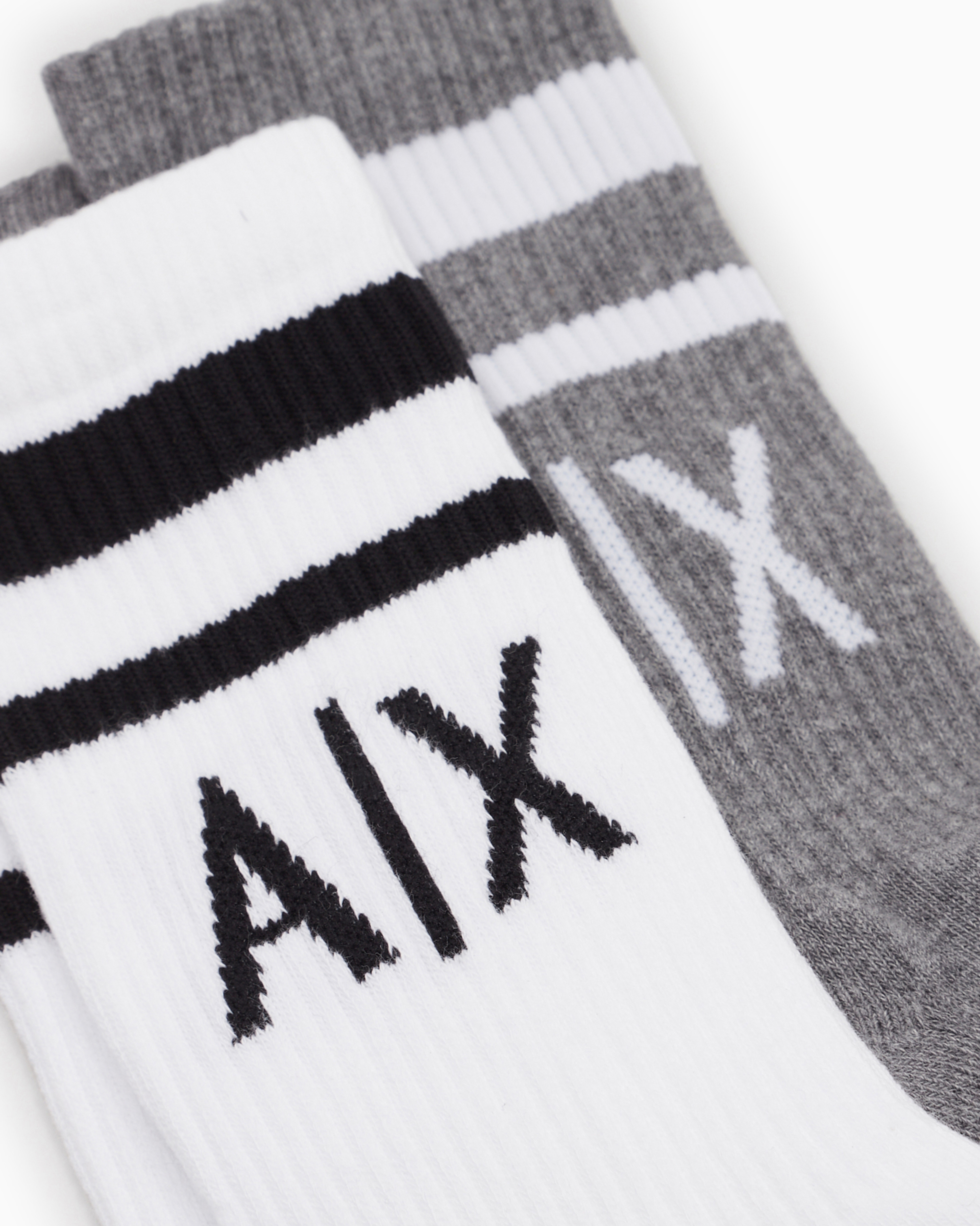 Armani Exchange Pack Of 2 Pairs Of Socks With Logo In Two-tone