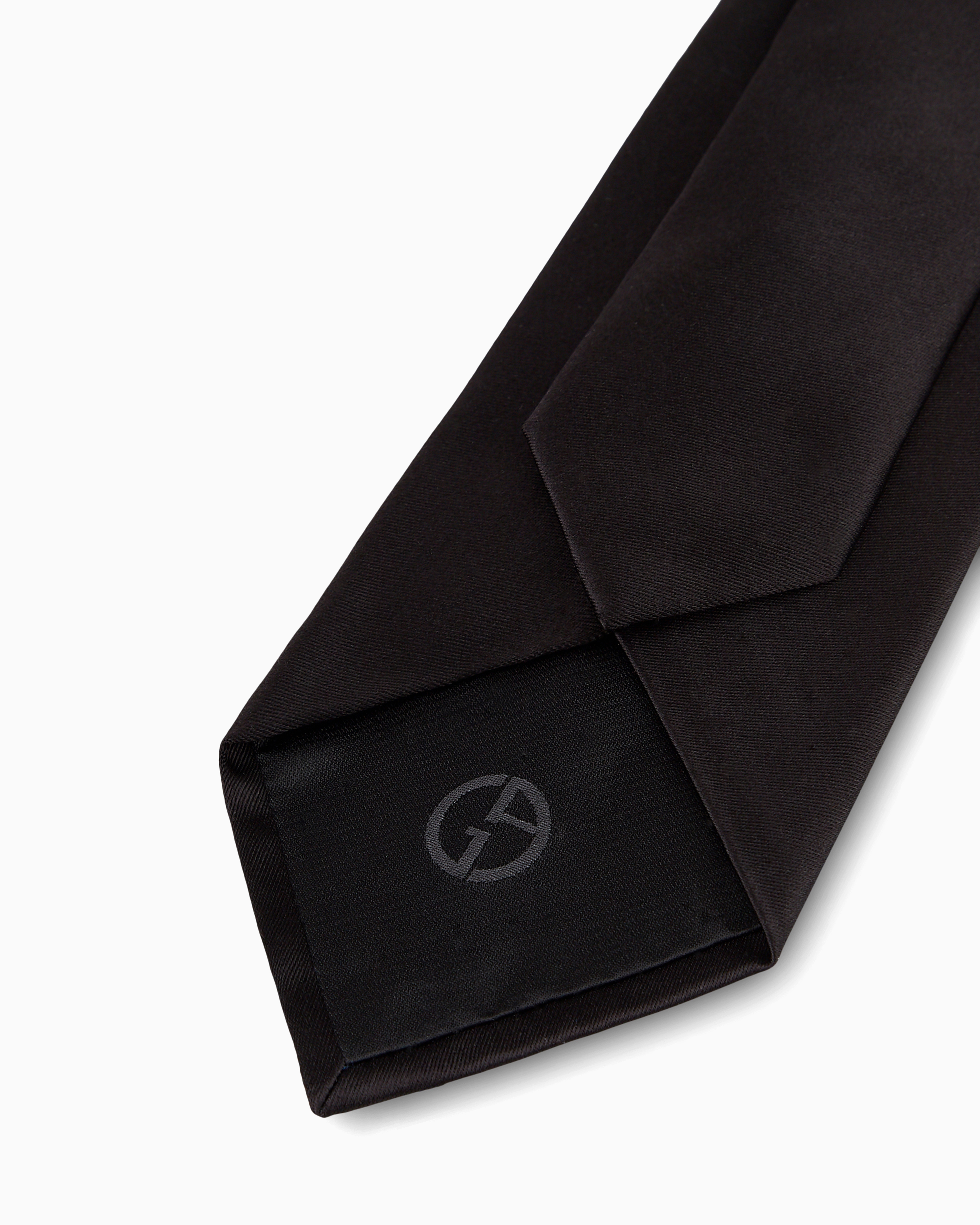 Giorgio Armani Official Store Pure Silk Tie In Black