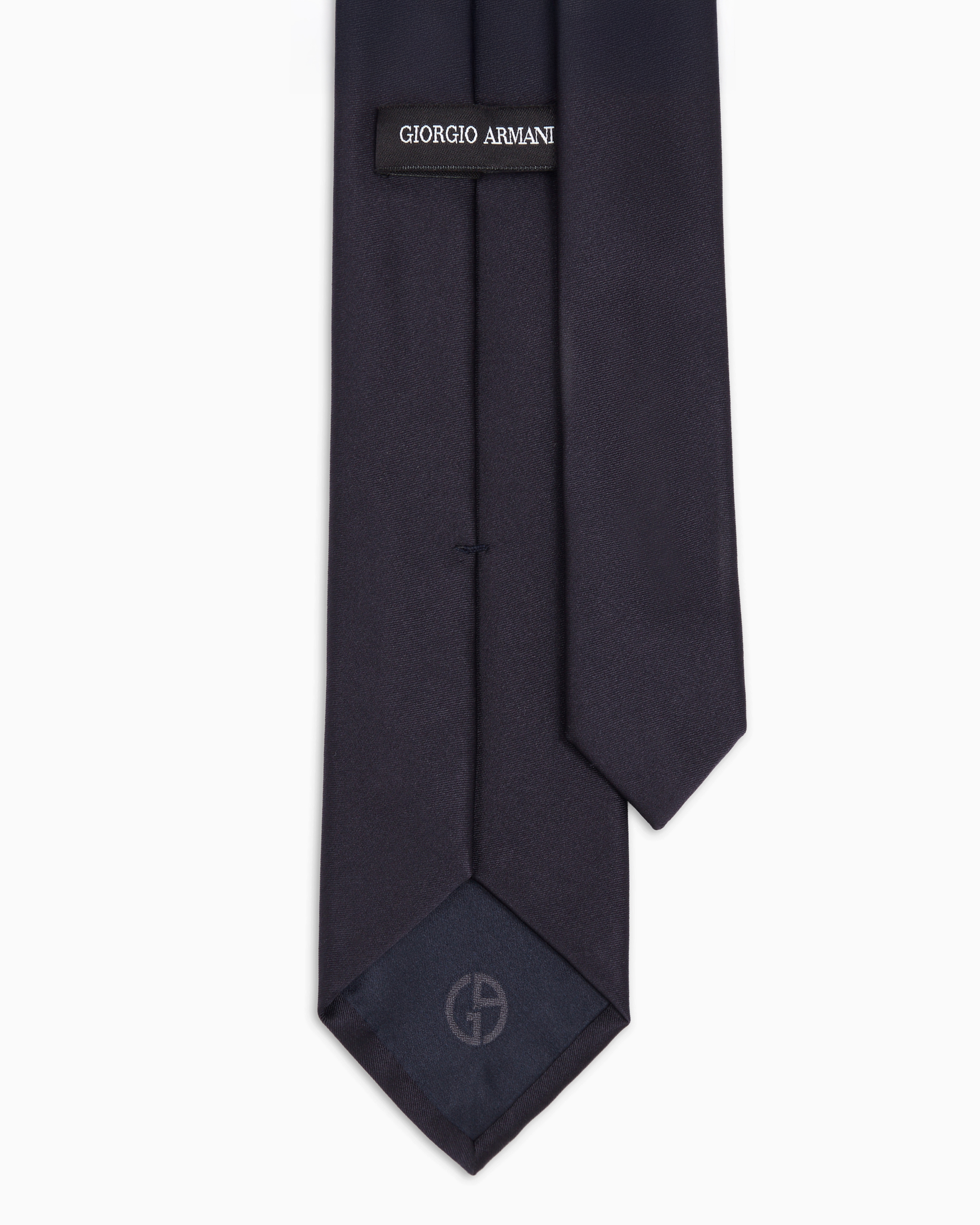 Giorgio Armani Official Store Pure Silk Tie In Navy Blue