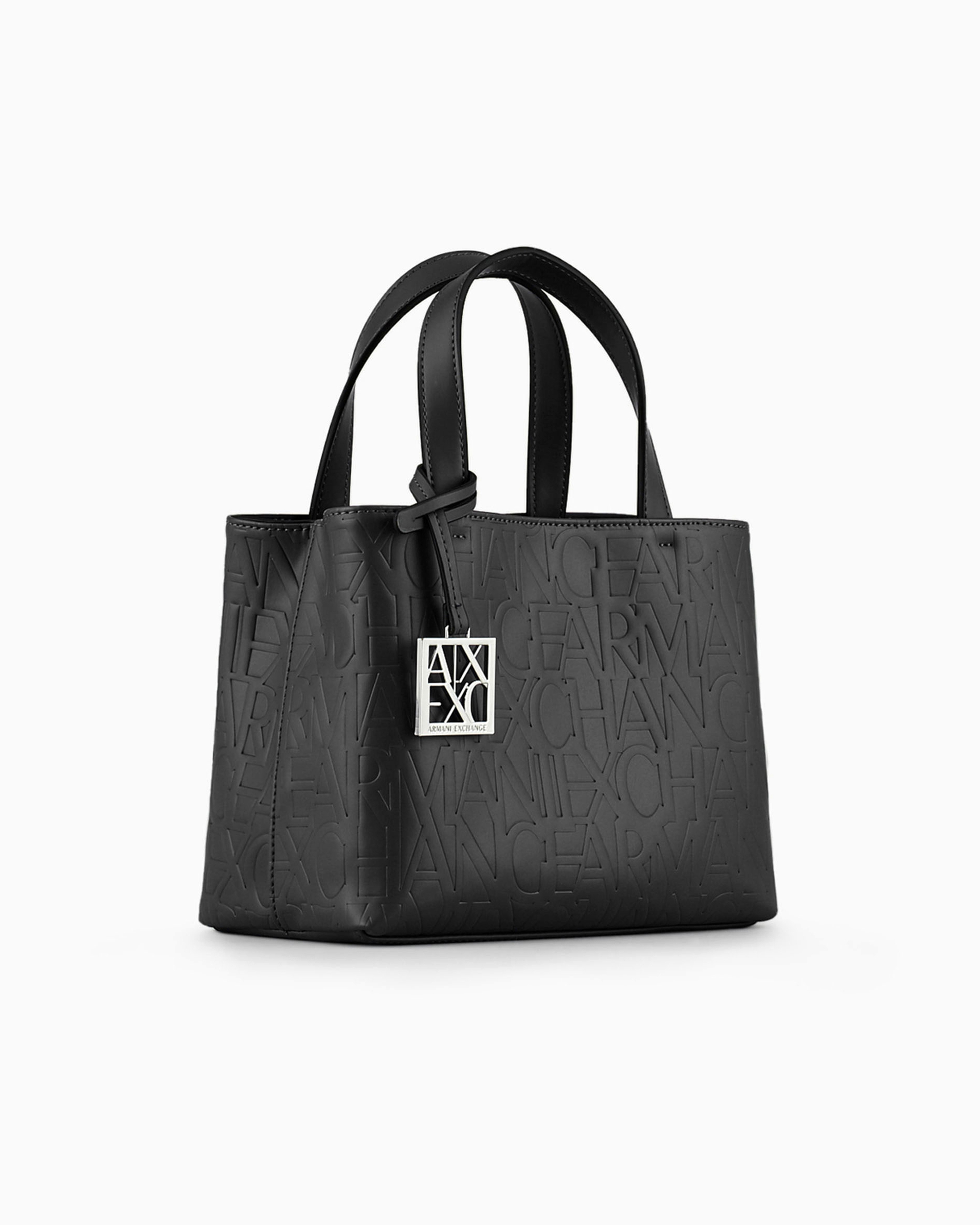 ARMANI EXCHANGE SMALL SHOPPER WITH HANDLES AND SHOULDER STRAP 