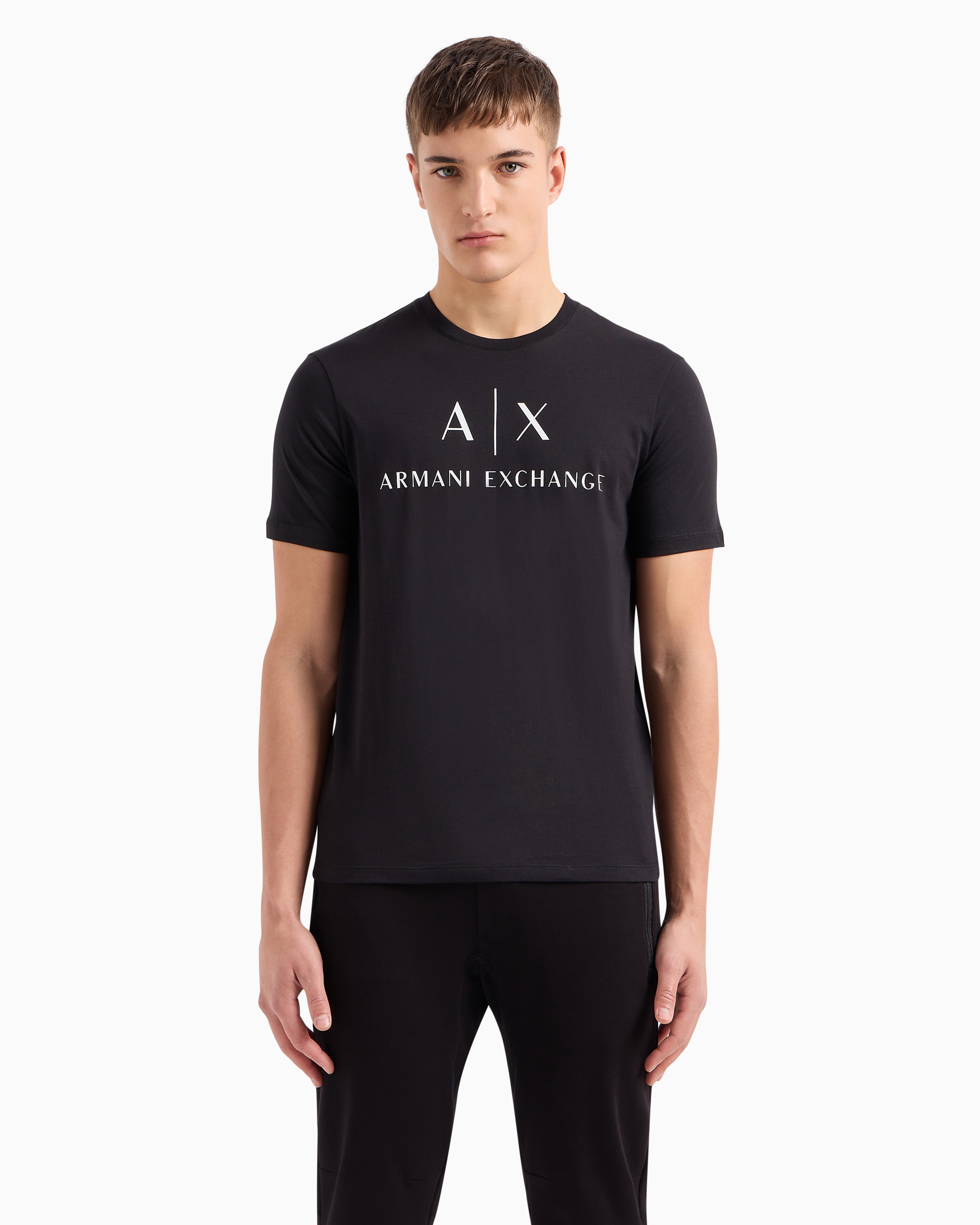 Armani Exchange Chest Logo Slim Fit T-shirt In Black