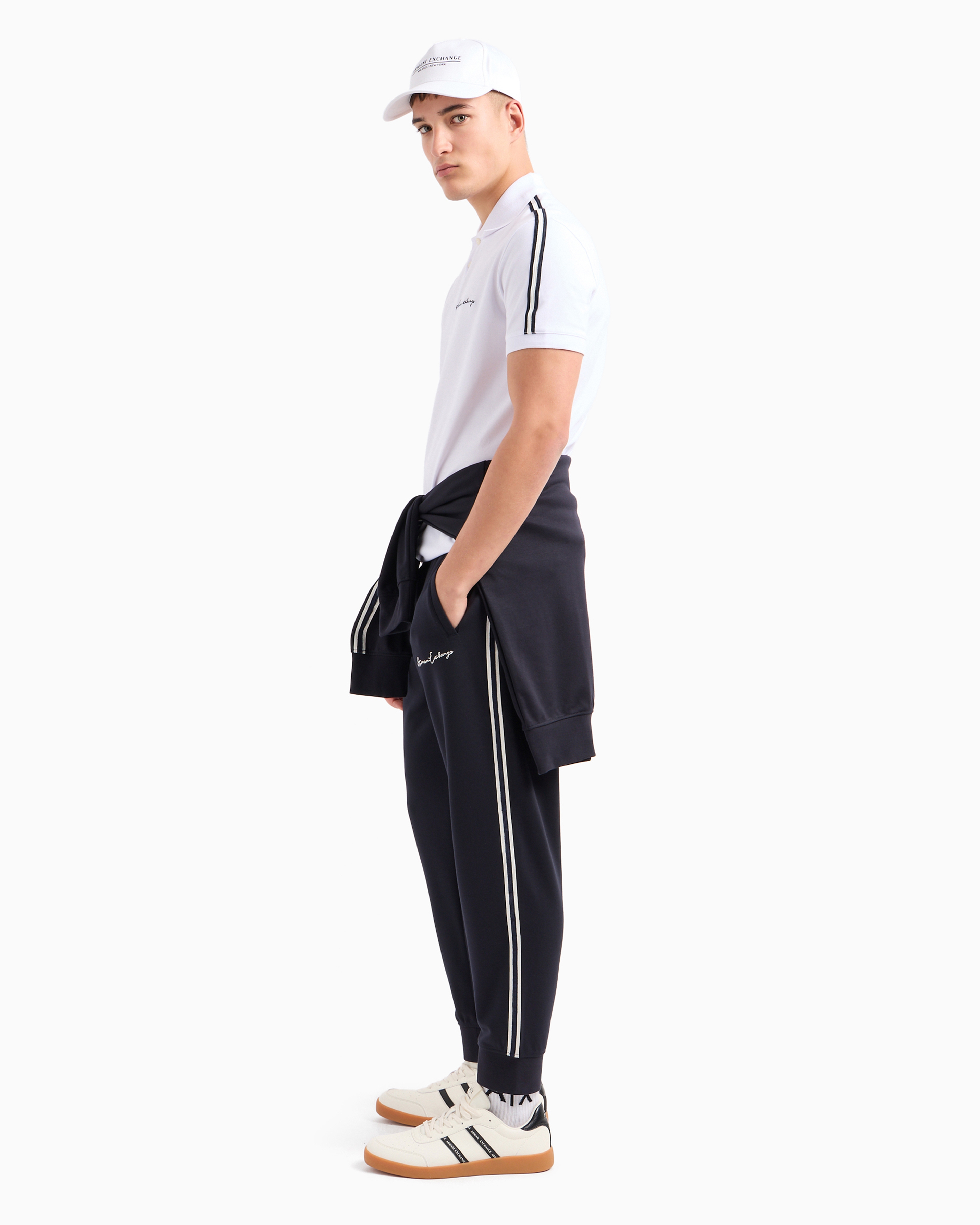 Armani Exchange Official Store Regular Fit Polo Shirt With Signature Logo In White