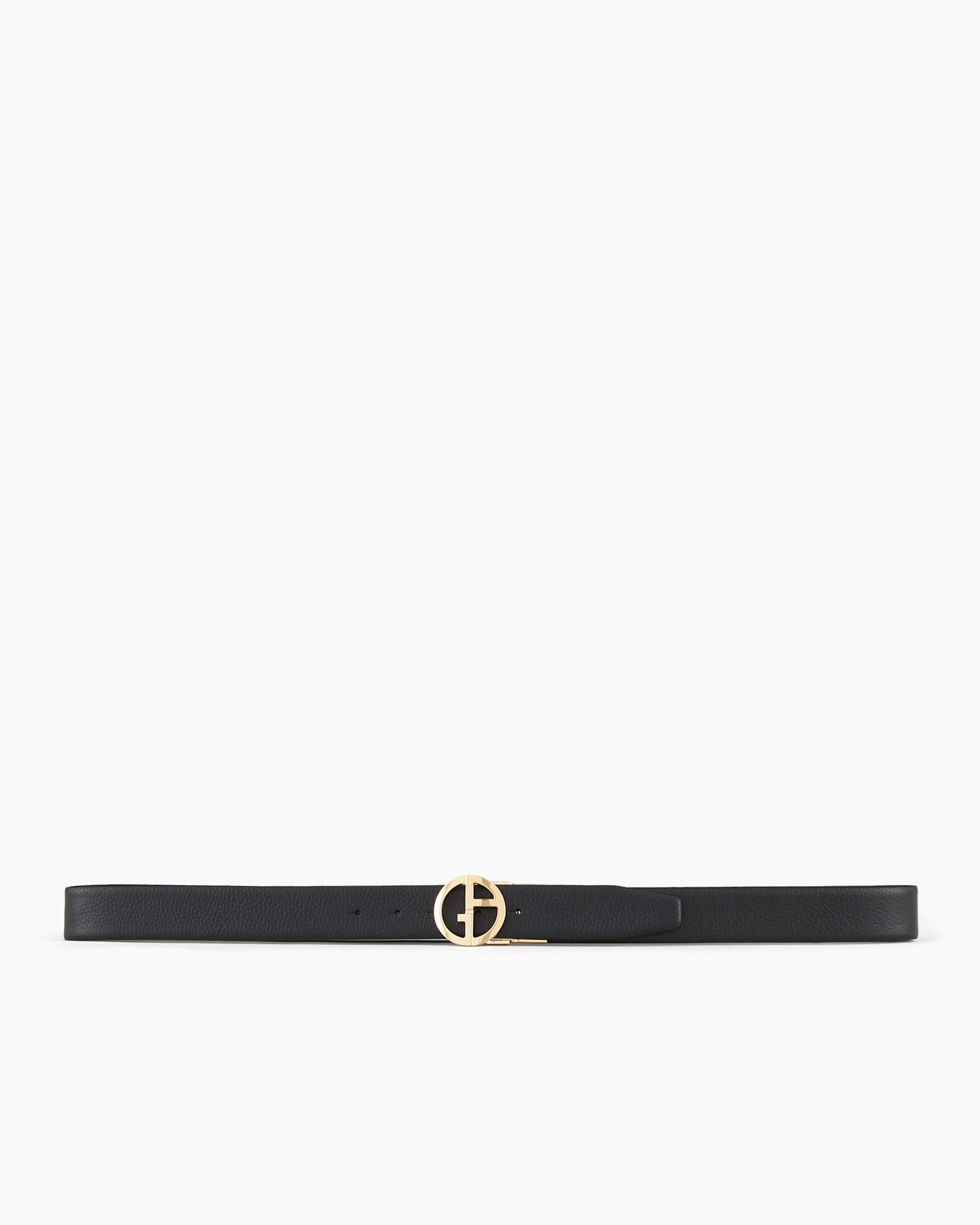 Giorgio Armani Two-toned, Reversible Leather Belt In Navy_blue
