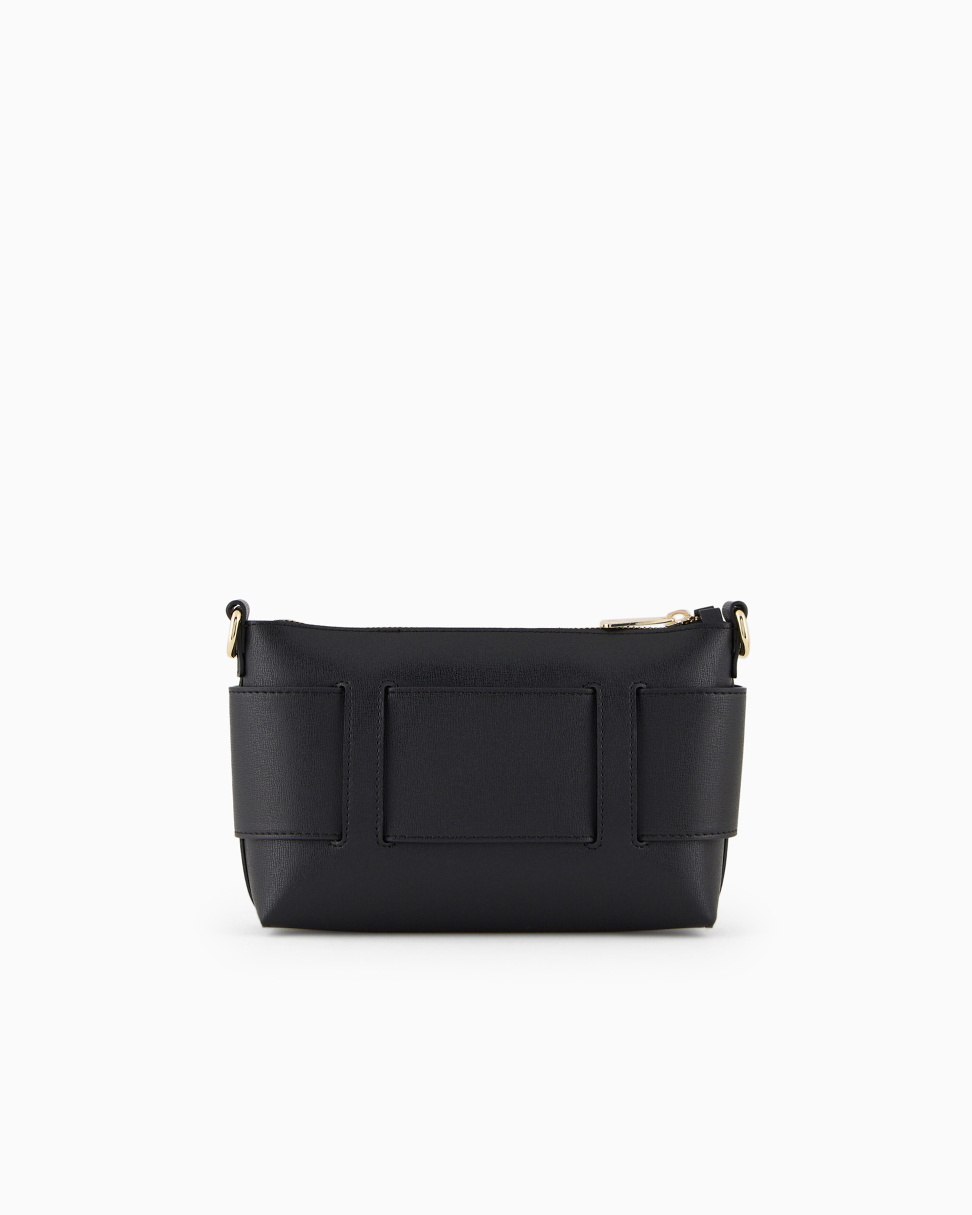 Armani Exchange Color Block Shoulder Bag With Maxi Logo In Black