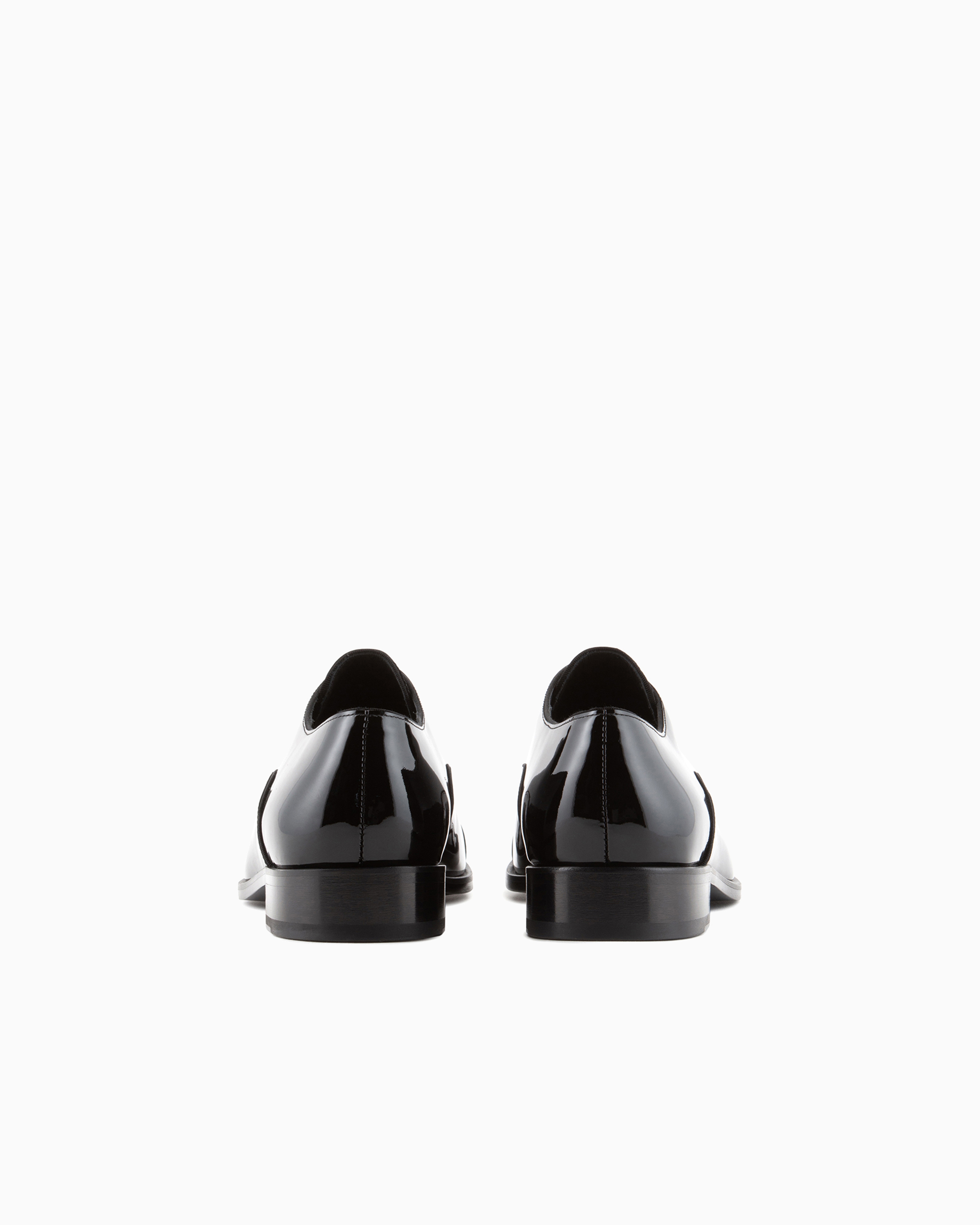 Giorgio Armani Official Store Patent Leather Oxfords In Black