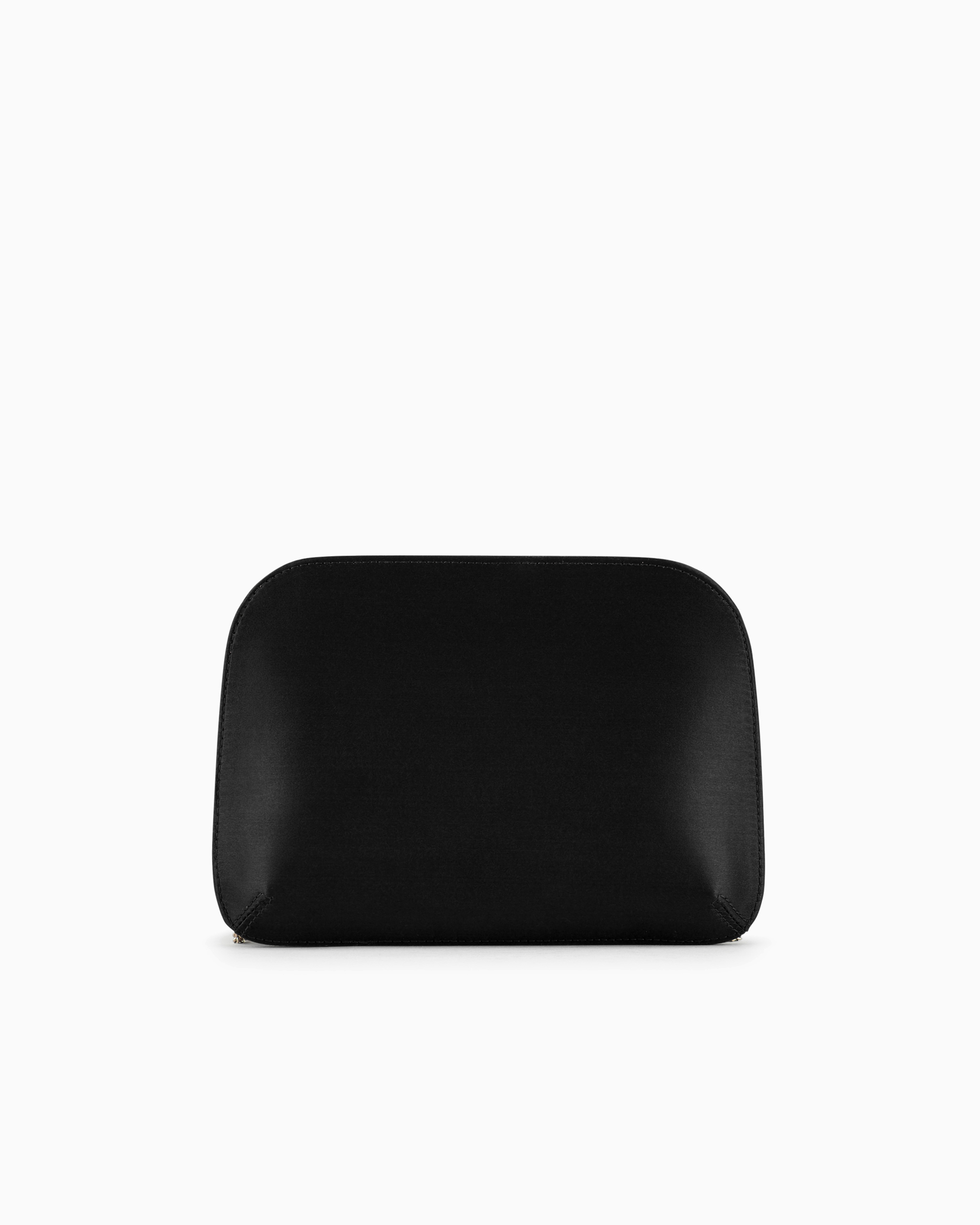 Giorgio Armani Official Store Satin La Prima Clutch Bag In Black
