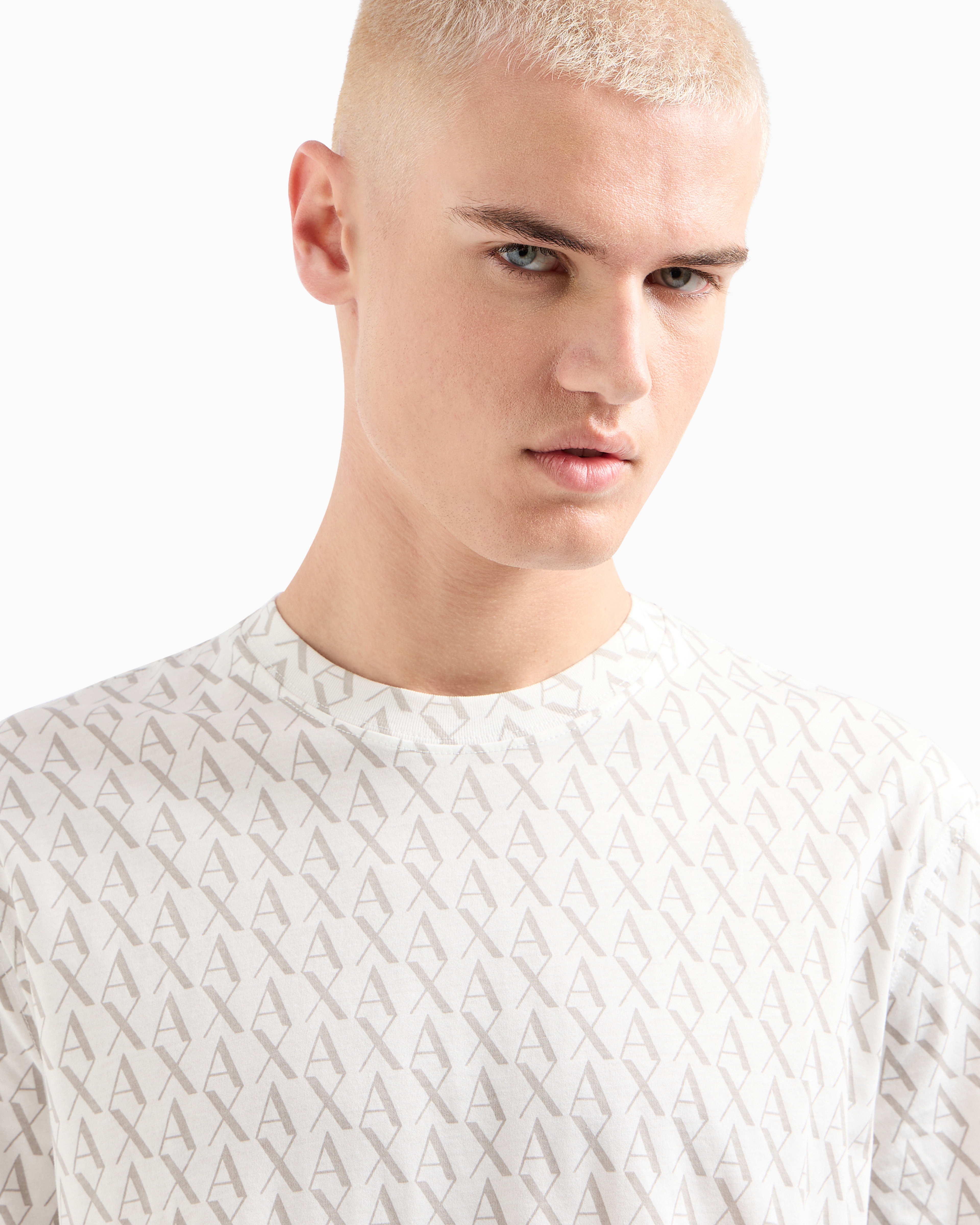 Armani Exchange Long Sleeve T-shirt With Logo Prints In White