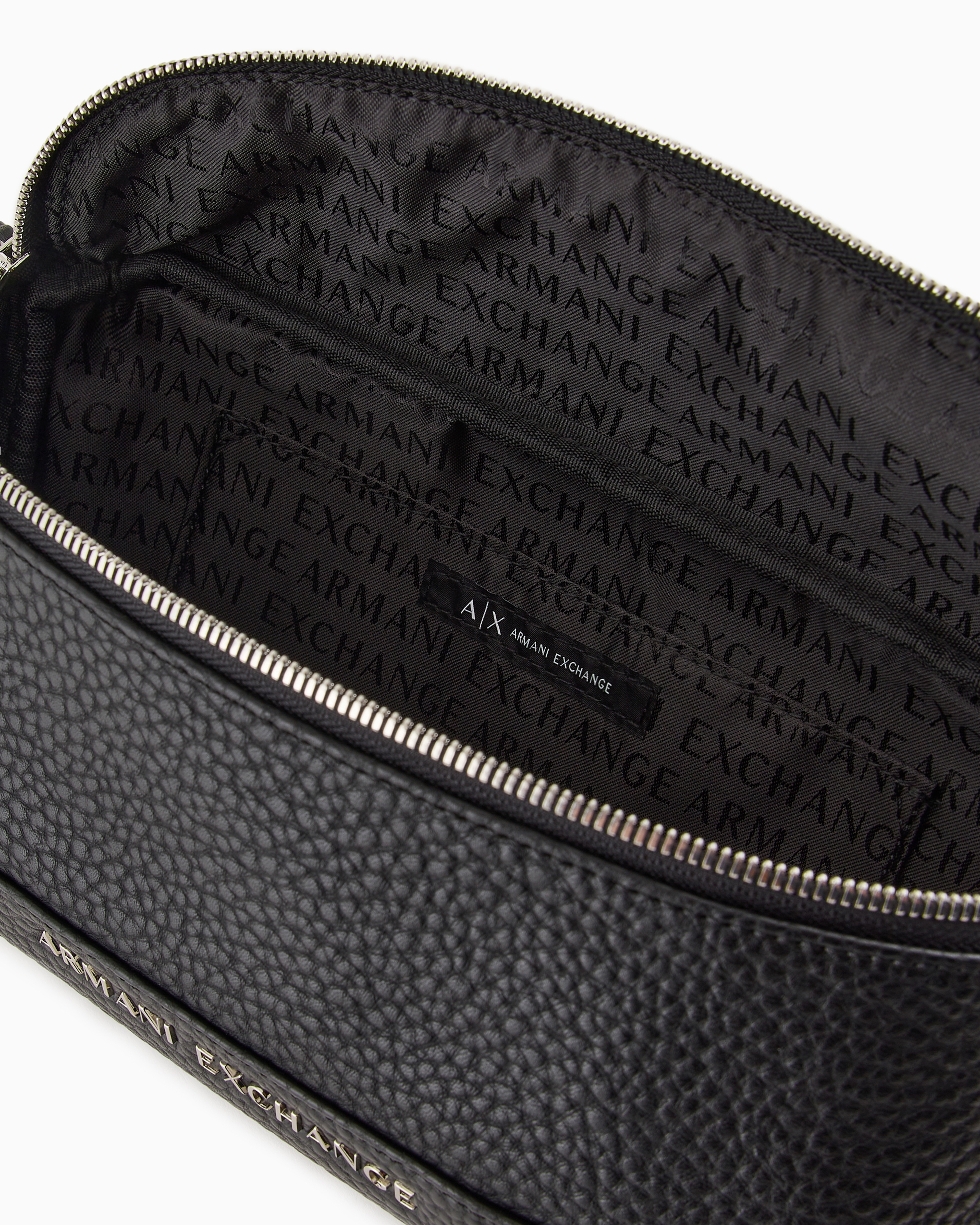 Armani Exchange Official Store Rectangular Pouch In Black