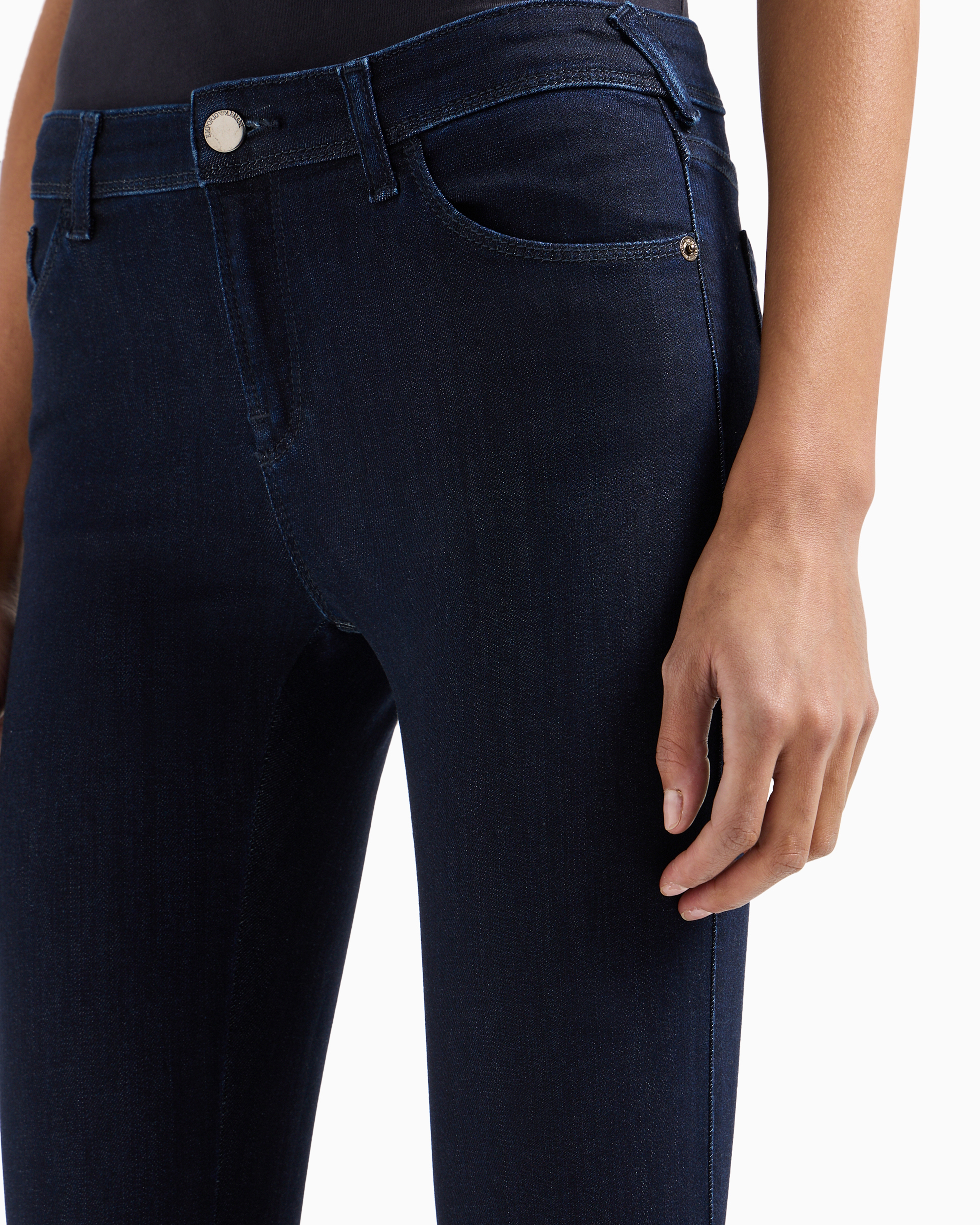 Emporio Armani Official Store J20 High-waisted Super Skinny Leg Jeans In Lyocell Denim In Dark Blue