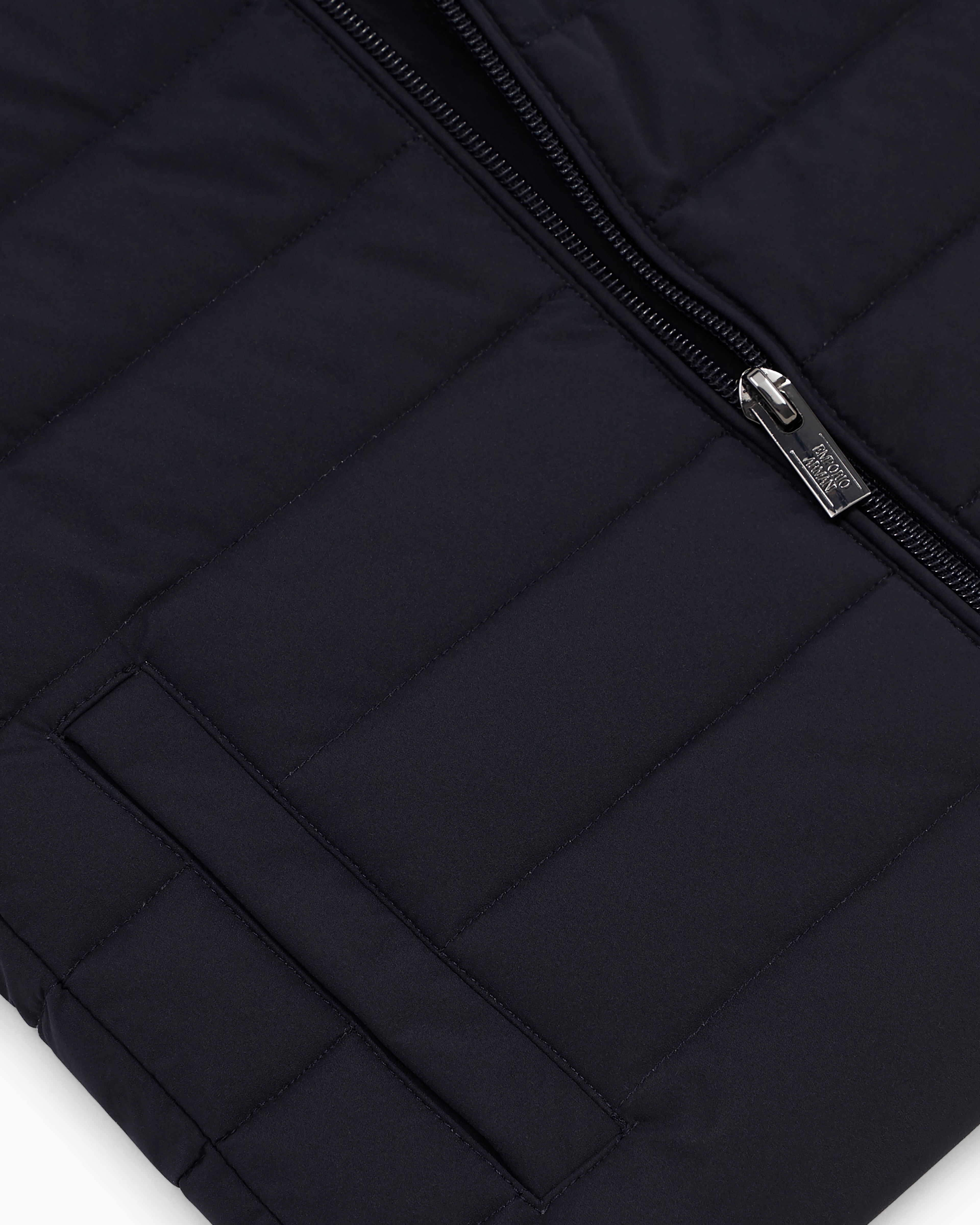 Emporio Armani Quilted-nylon Puffer Gilet With Recycled Down In Navy Blue