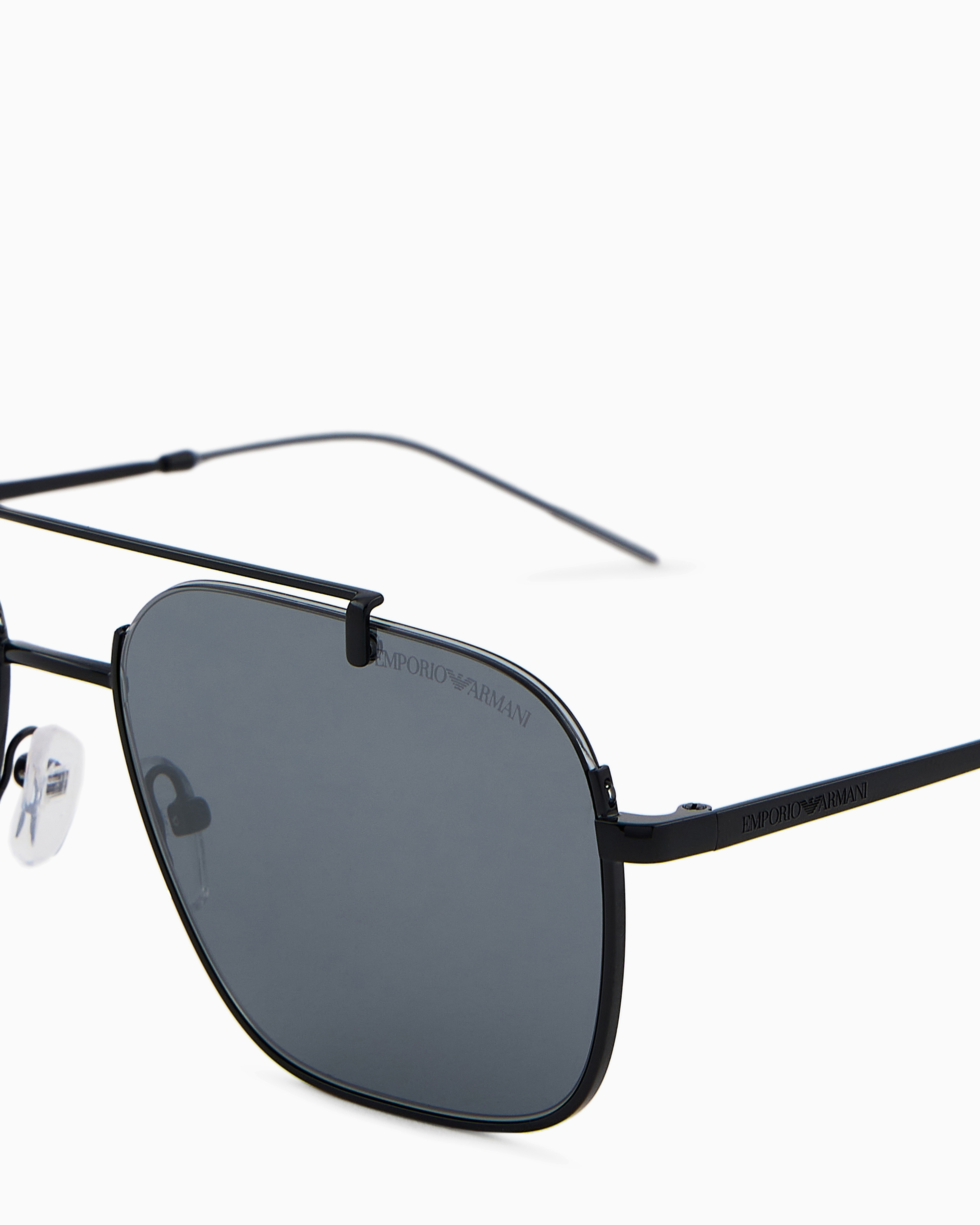 Emporio Armani Shiny Black Metal Sunglasses