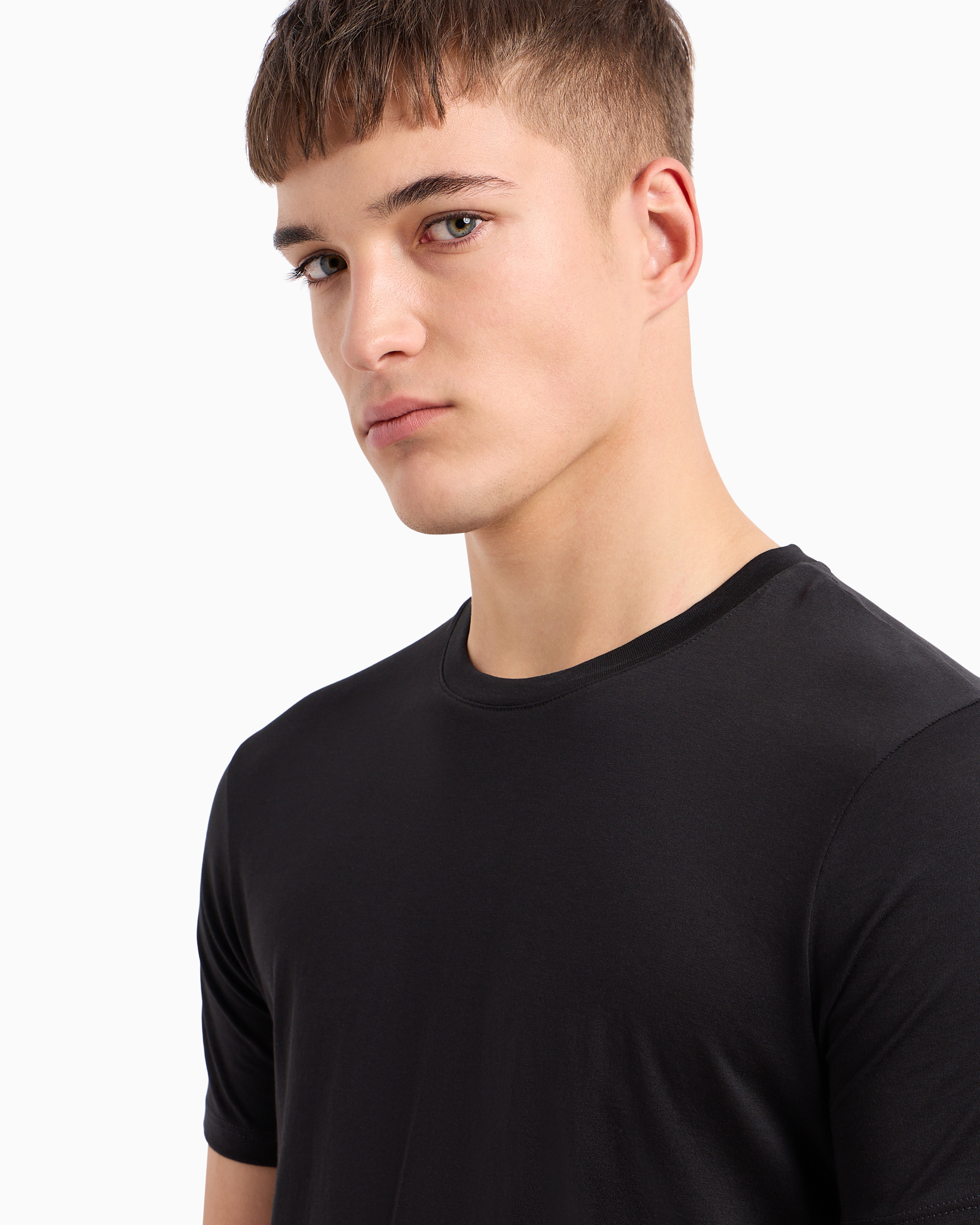 Armani Exchange Regular Fit Pima Cotton T-shirt In Black