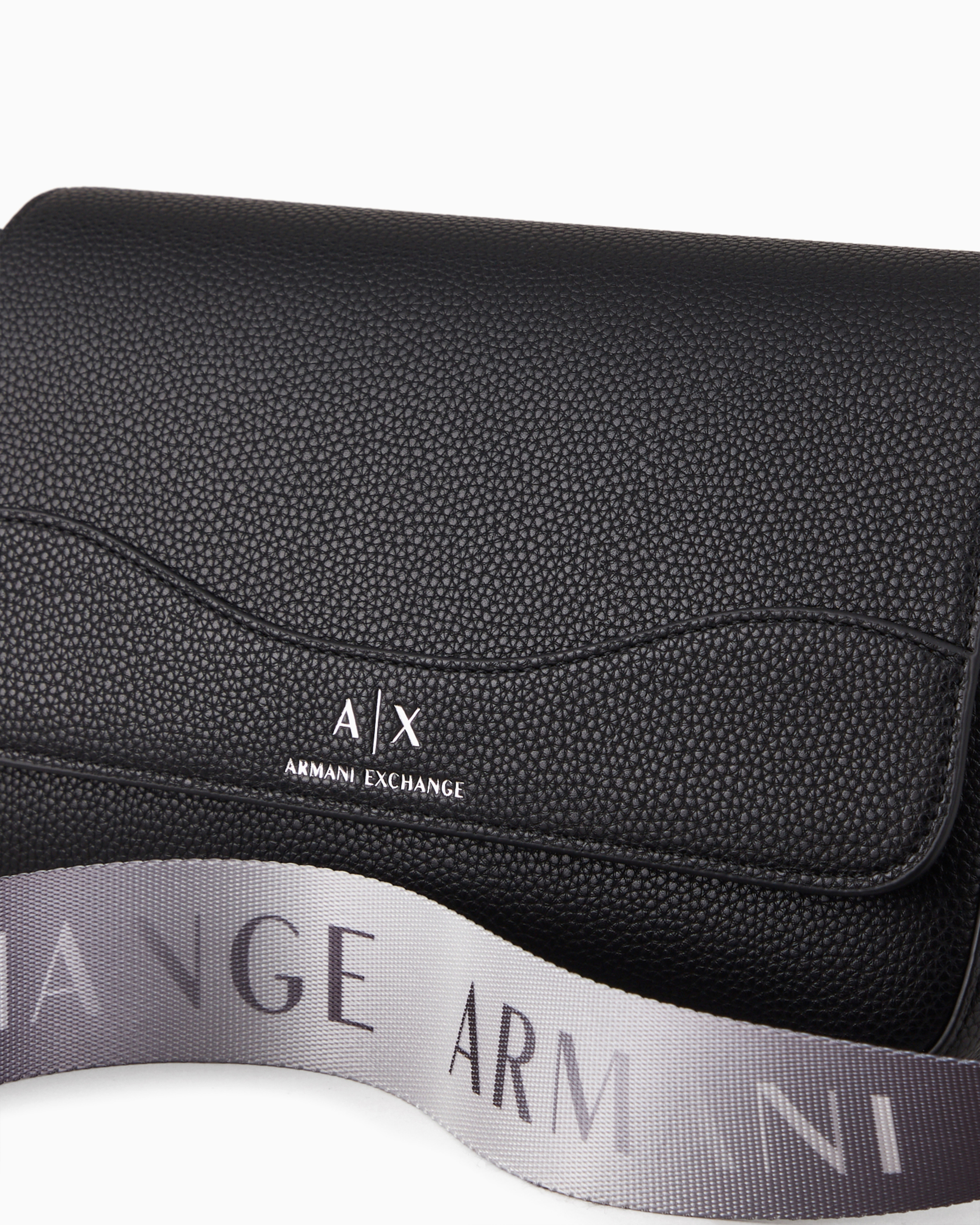 Armani Exchange Gradient Logo Shoulder Strap Crossbody Bag In Black