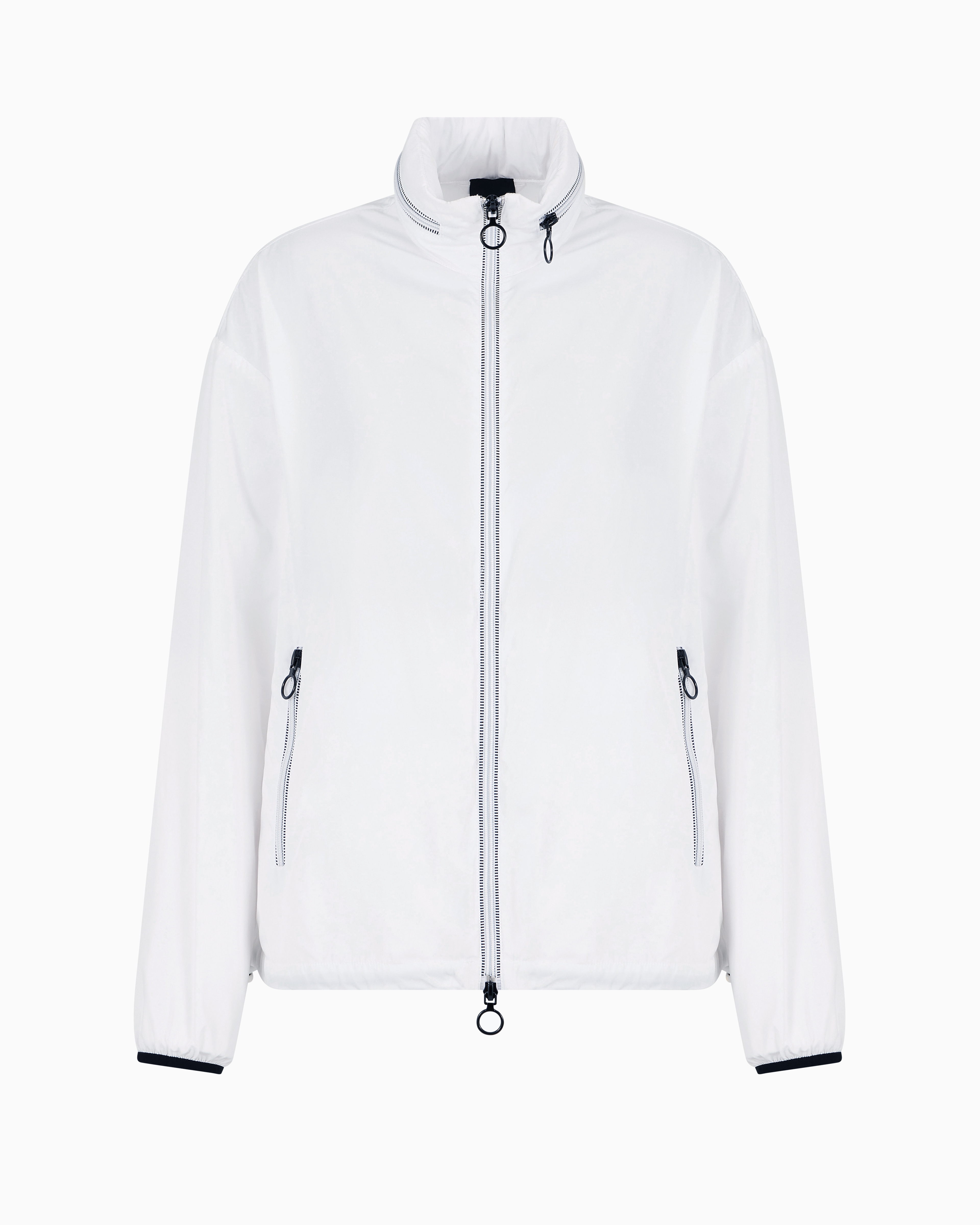 Armani Exchange Jacket With Contrasting Decorative Stitching In White