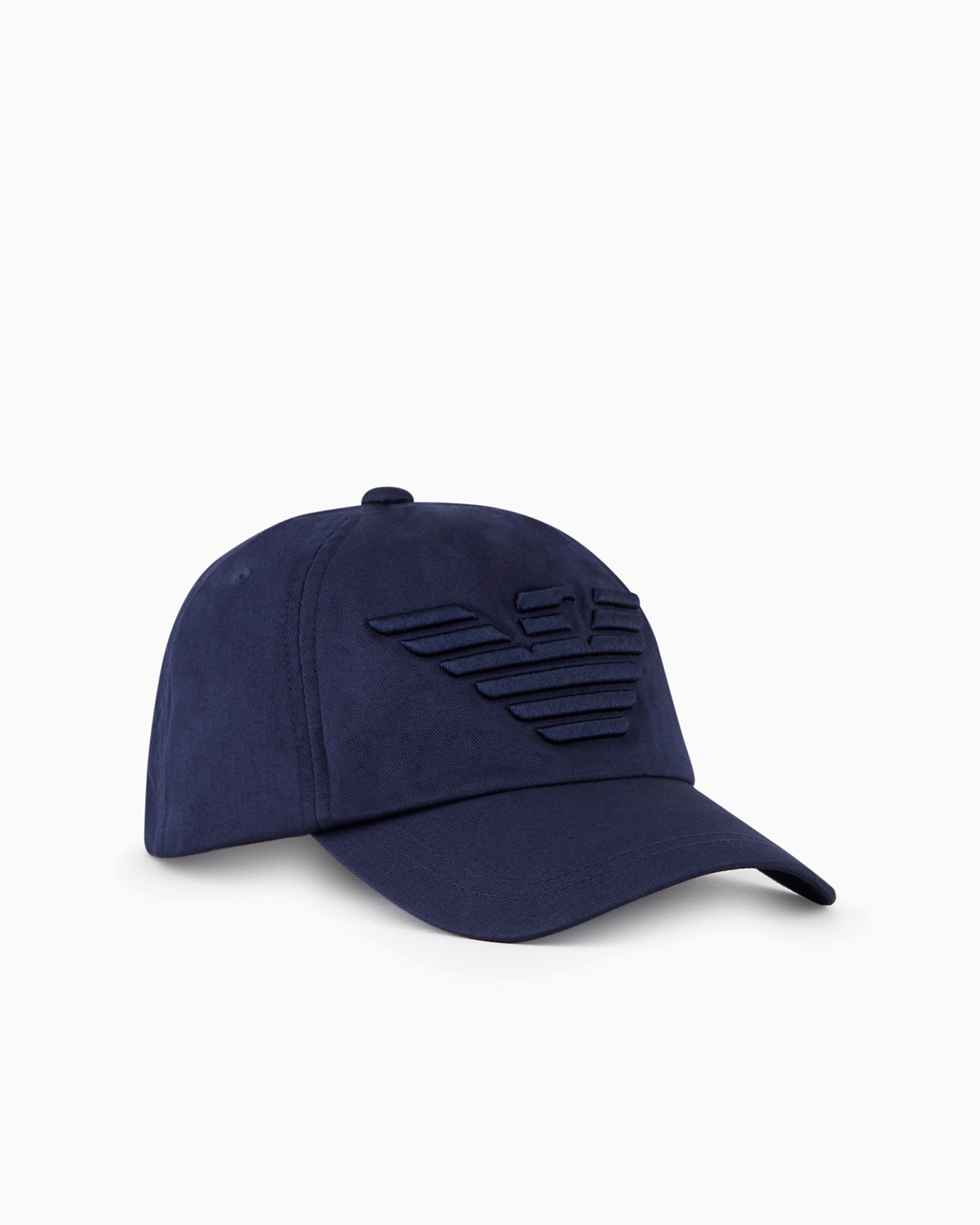 Emporio Armani Official Store Baseball Cap With Embroidered Oversized Eagle In Blue