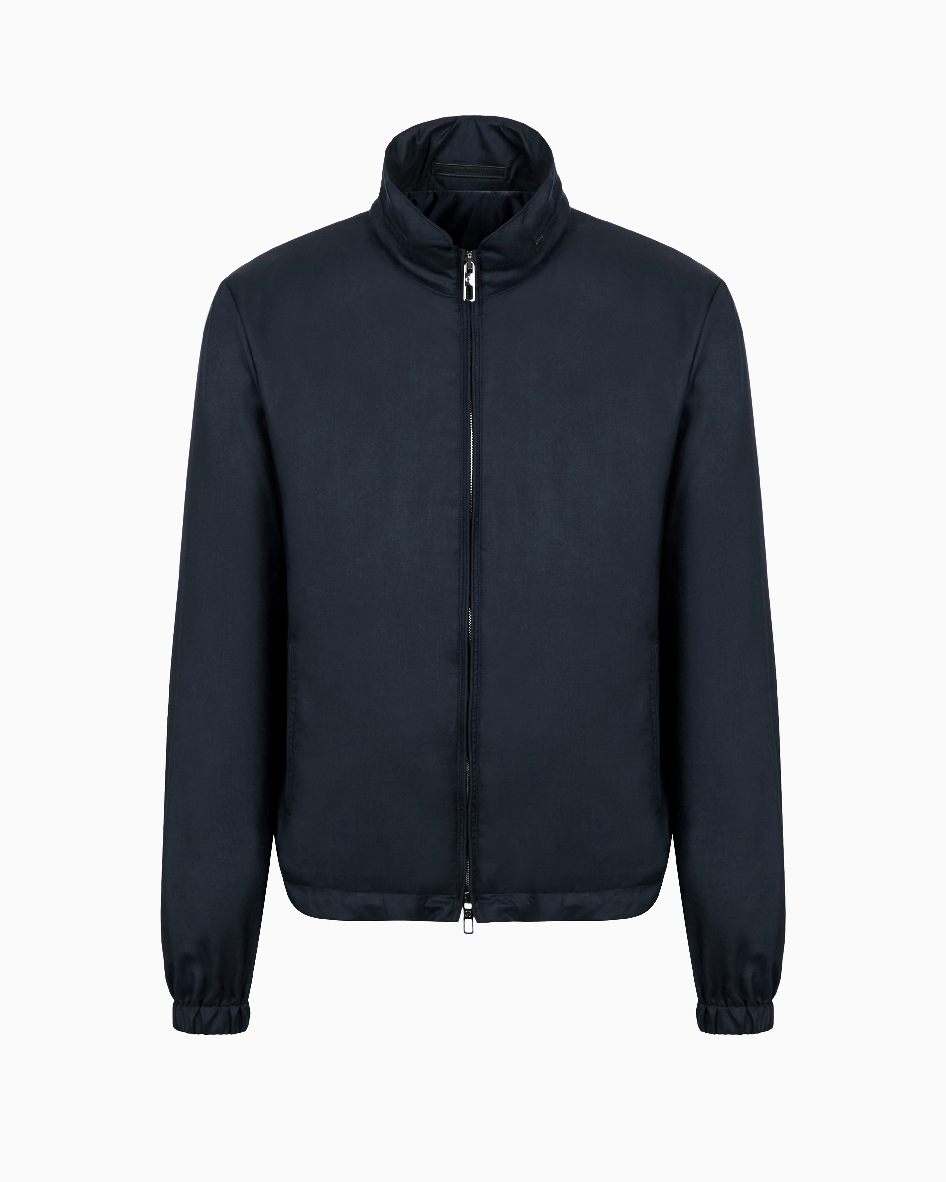 Giorgio Armani Official Store Icon Cashmere-blend Gabardine Blouson In Navy Blue