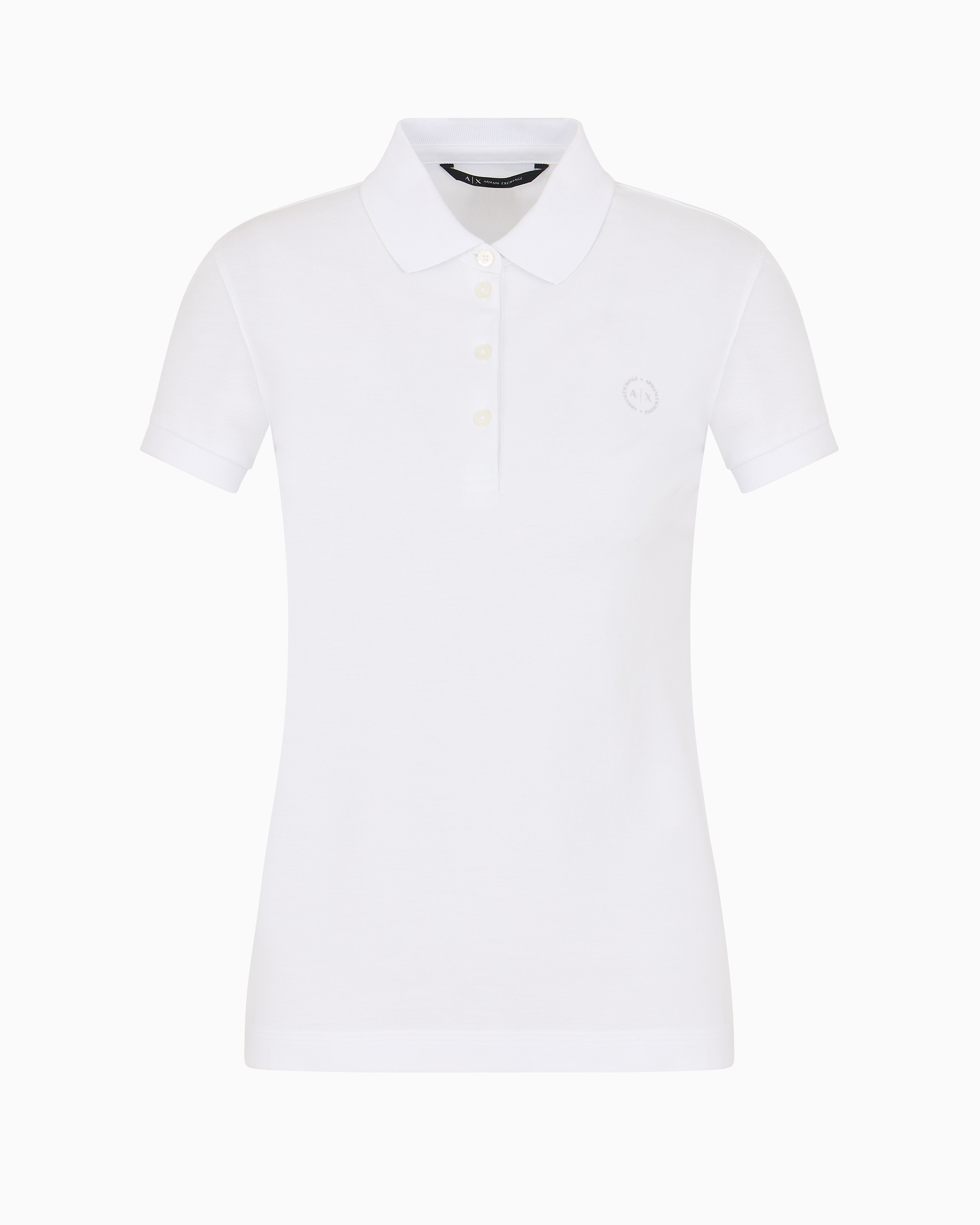 Slim fit piquet polo with round logo