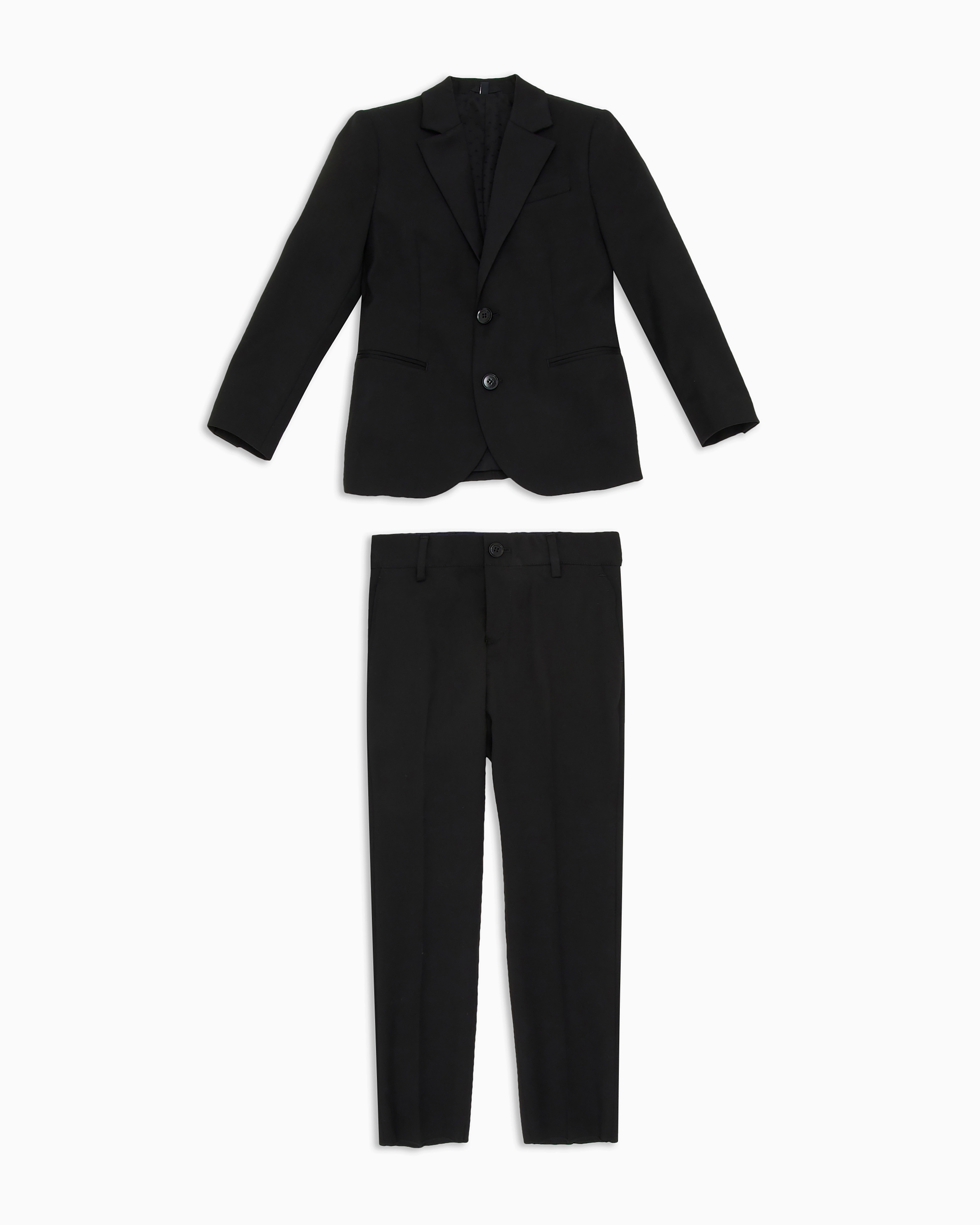 Emporio Armani Official Store Single-breasted Suit In Light Virgin Wool In Black