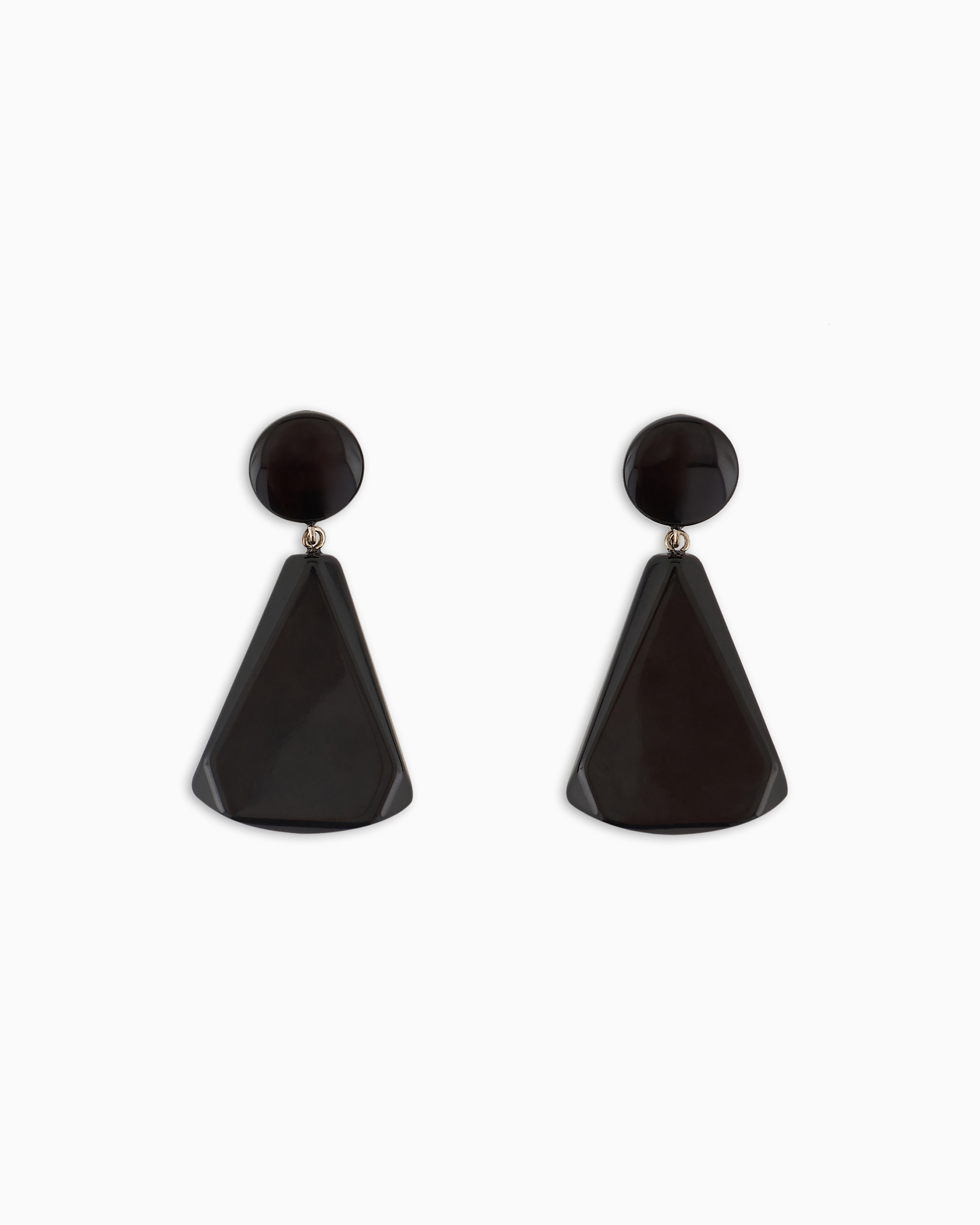 Emporio Armani Official Store Triangle-shaped Pendant Earrings In Black