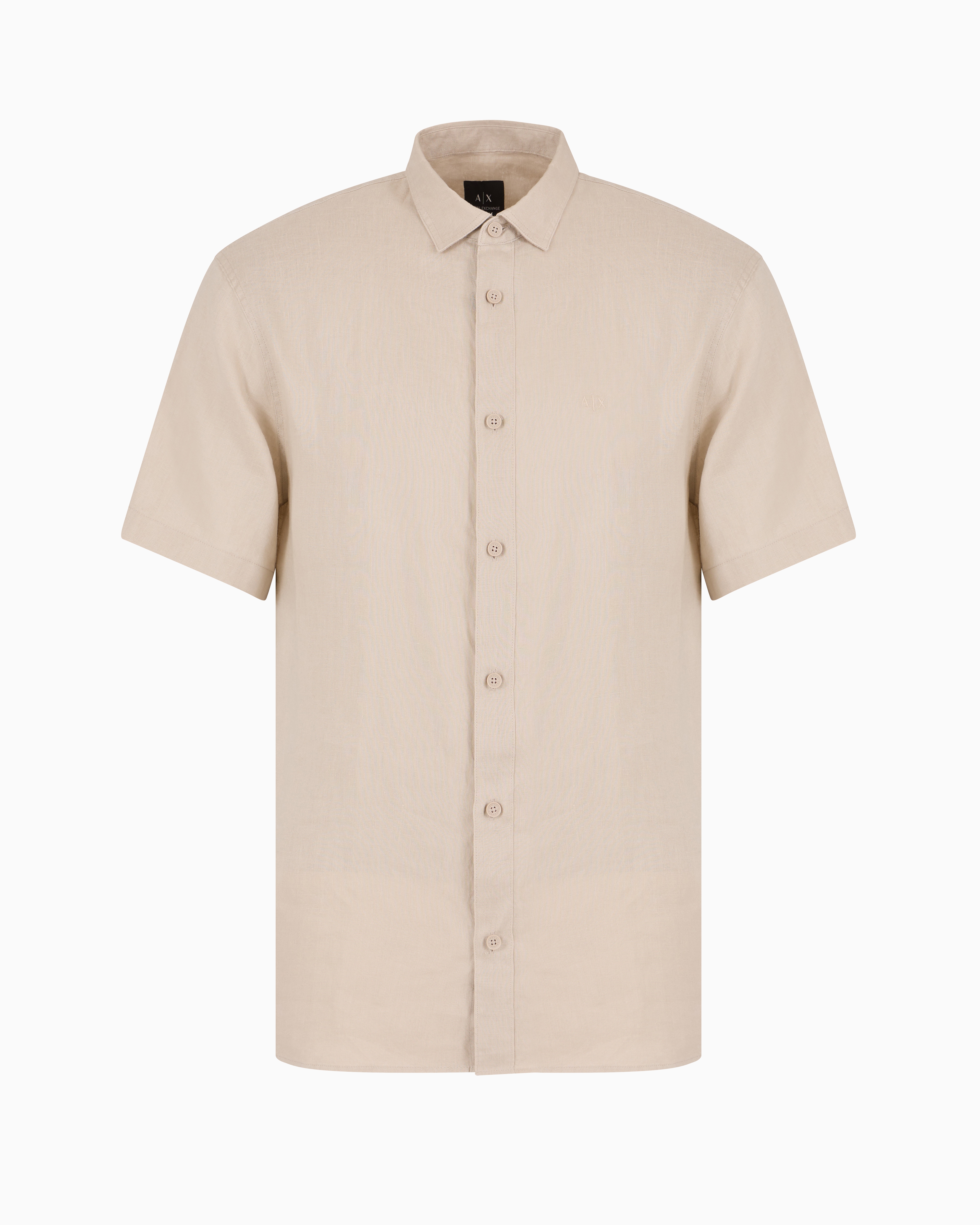 Armani Exchange Regular Fit Cotton Shirt In Neutral