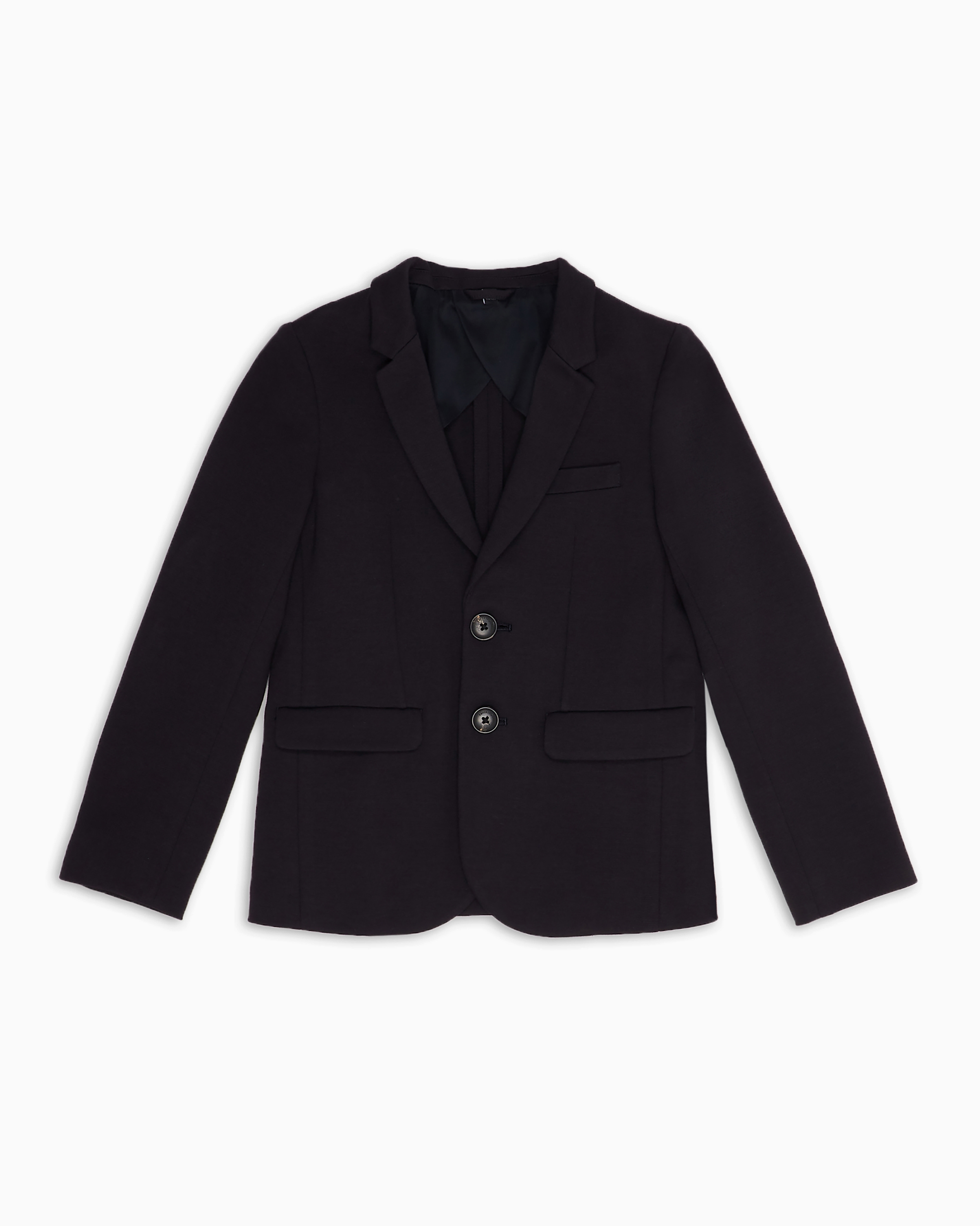 EMPORIO ARMANI SINGLE-BREASTED, STITCHED JERSEY JACKET 