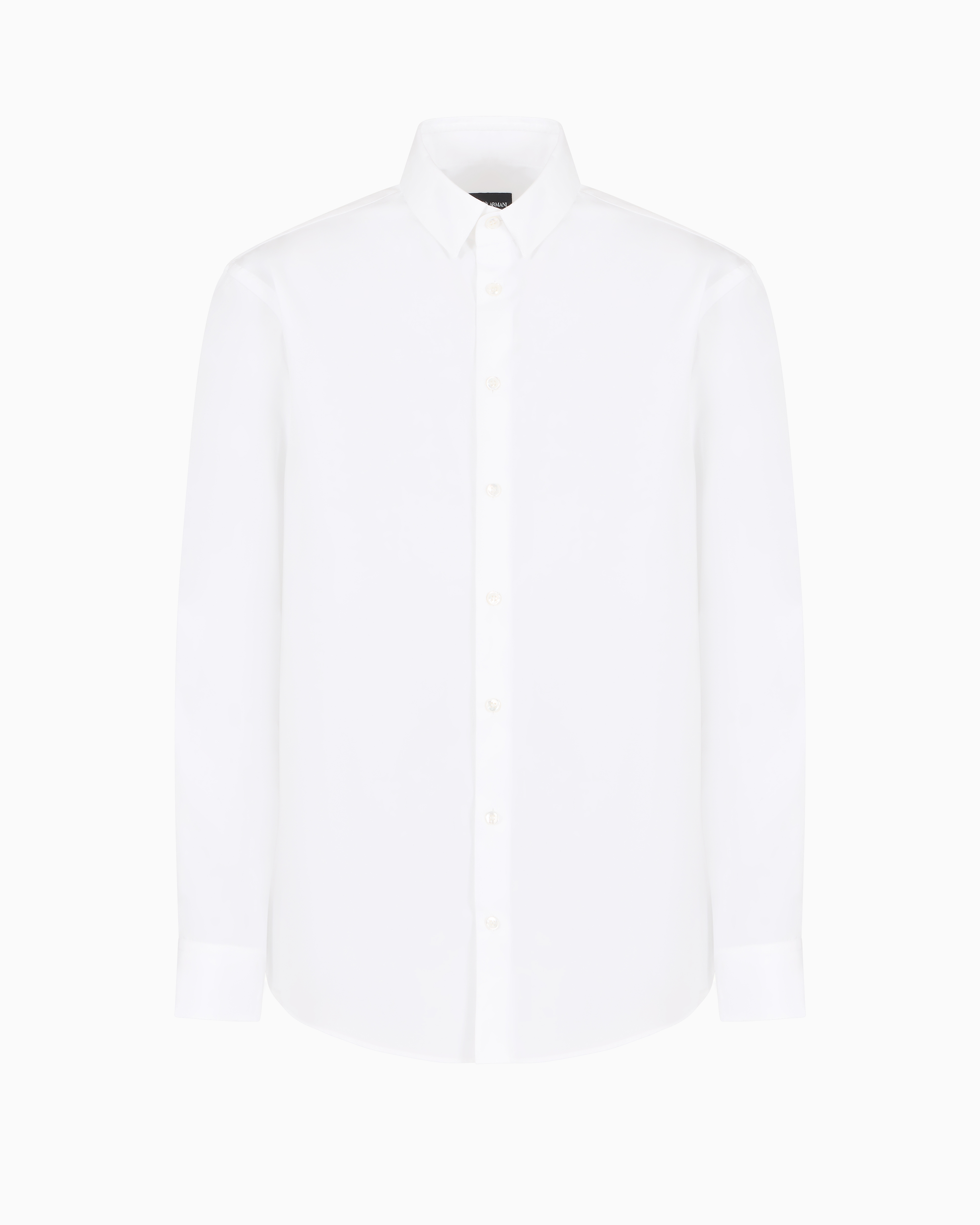 Giorgio Armani Official Store Cotton Canvas Shirt In White