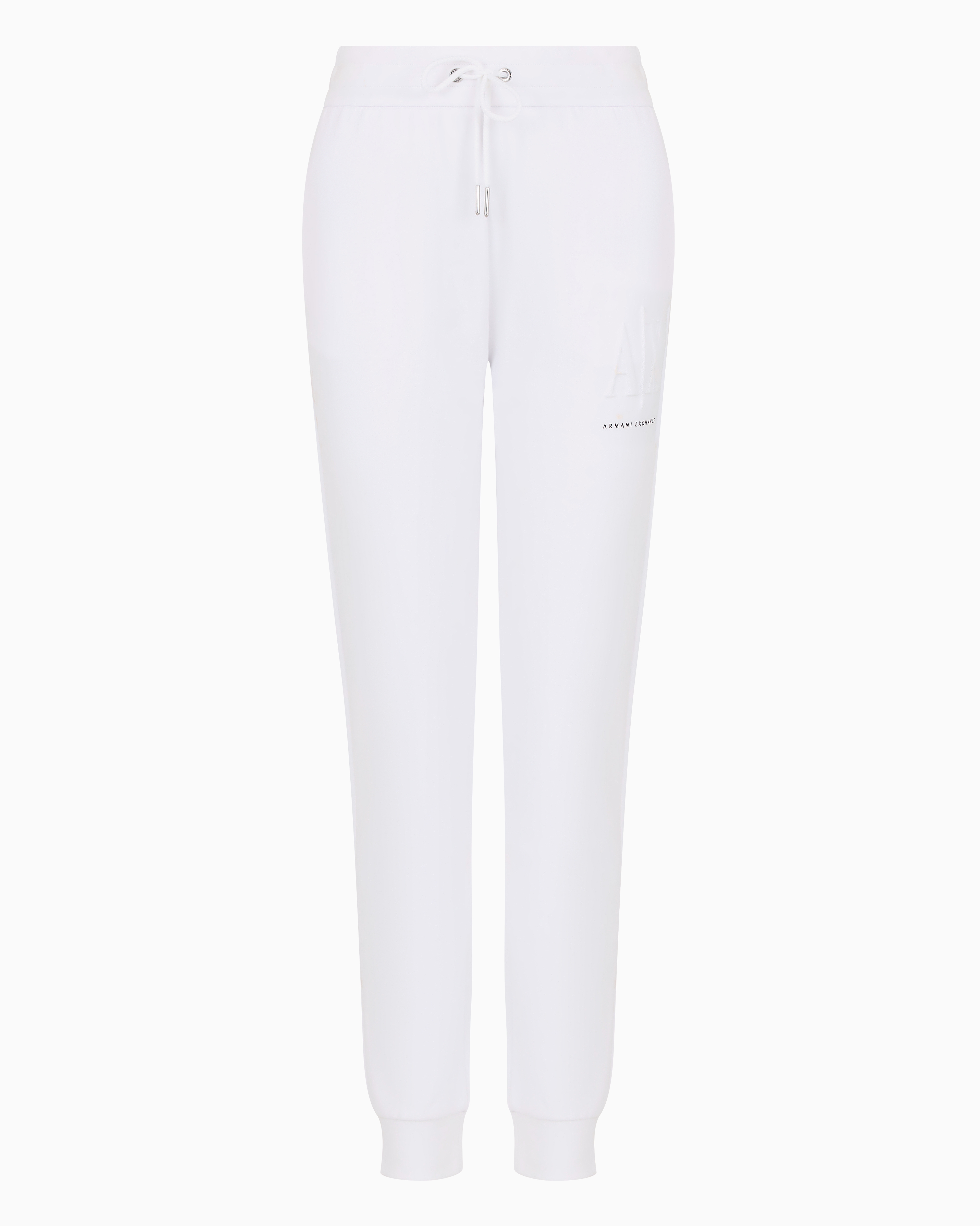 Armani Exchange Jogger Pants With Embossed Logo In White