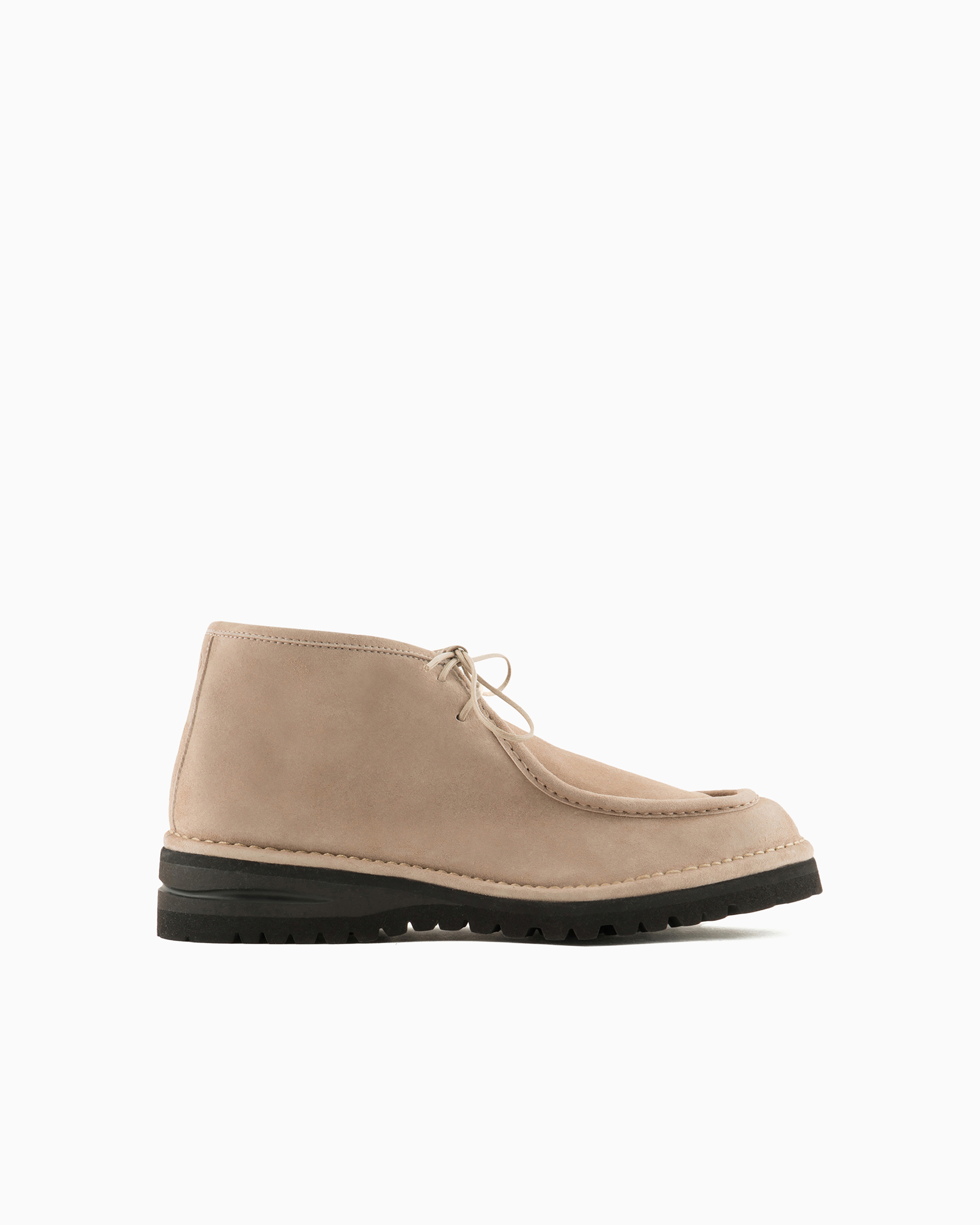 Giorgio Armani Official Store Ankle-boots Aus Veloursleder In Brown