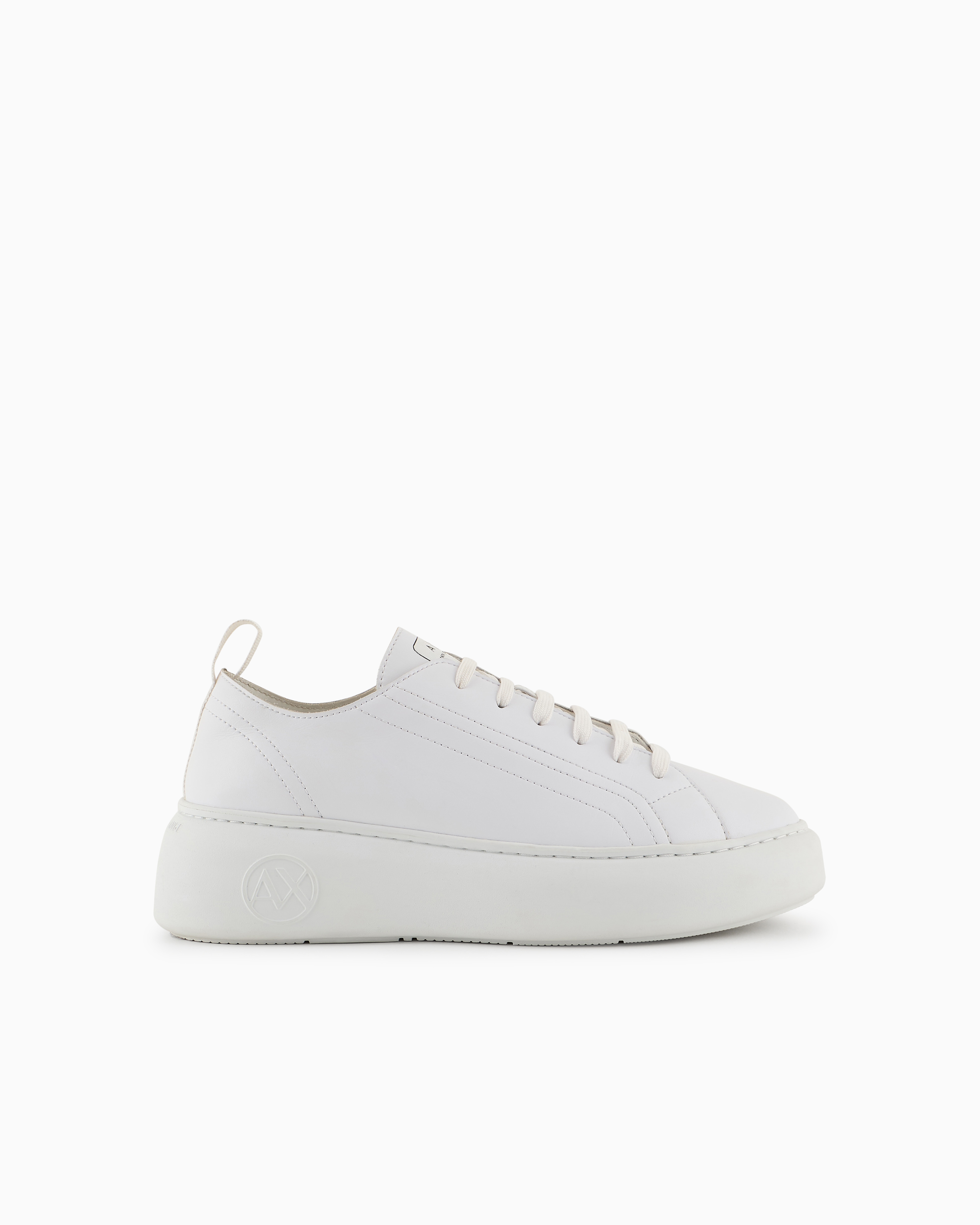 Armani Exchange Platform Low-top Sneakers In White