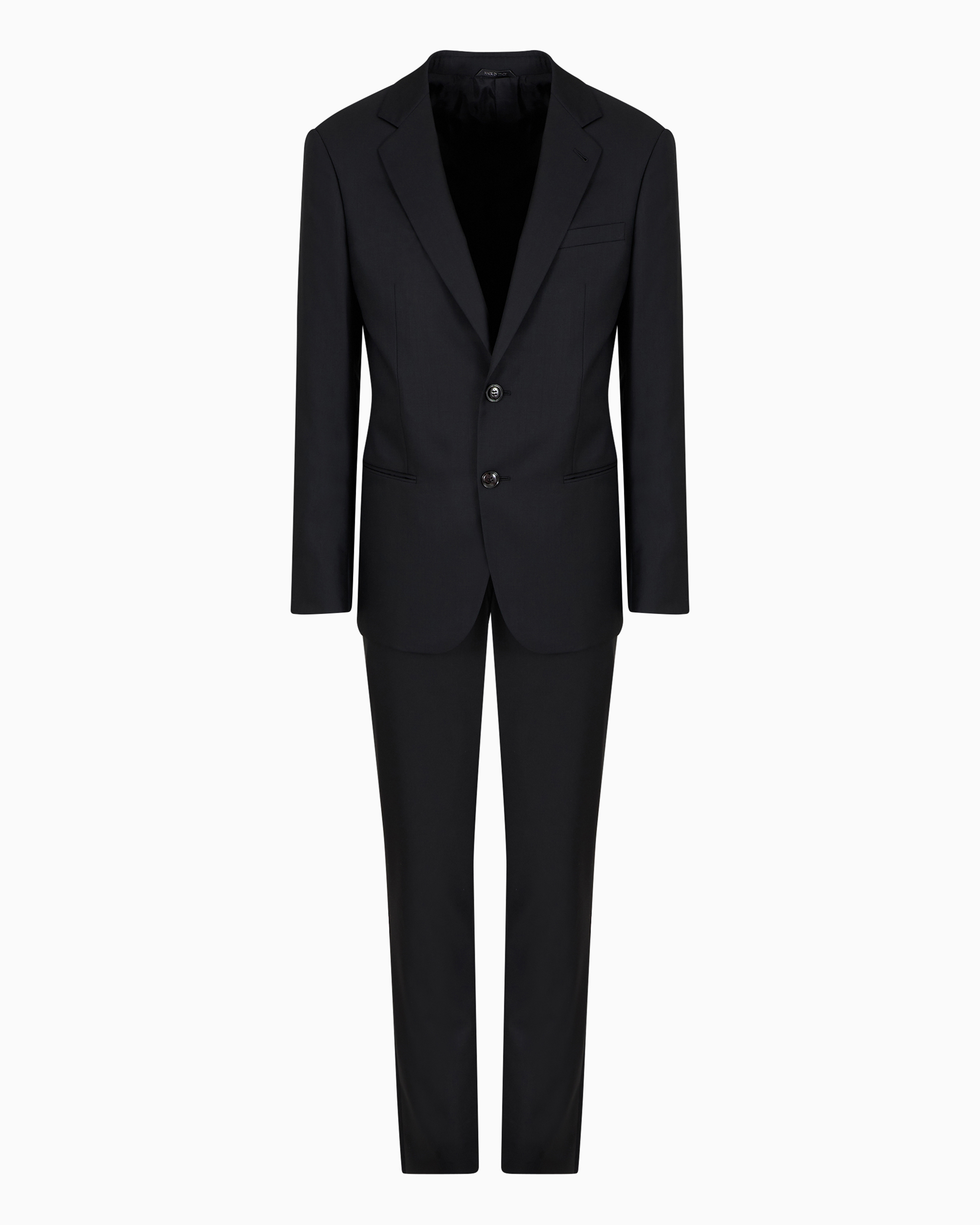 Giorgio Armani Official Store Single-breasted Soho Line Suit In Virgin Wool In Black