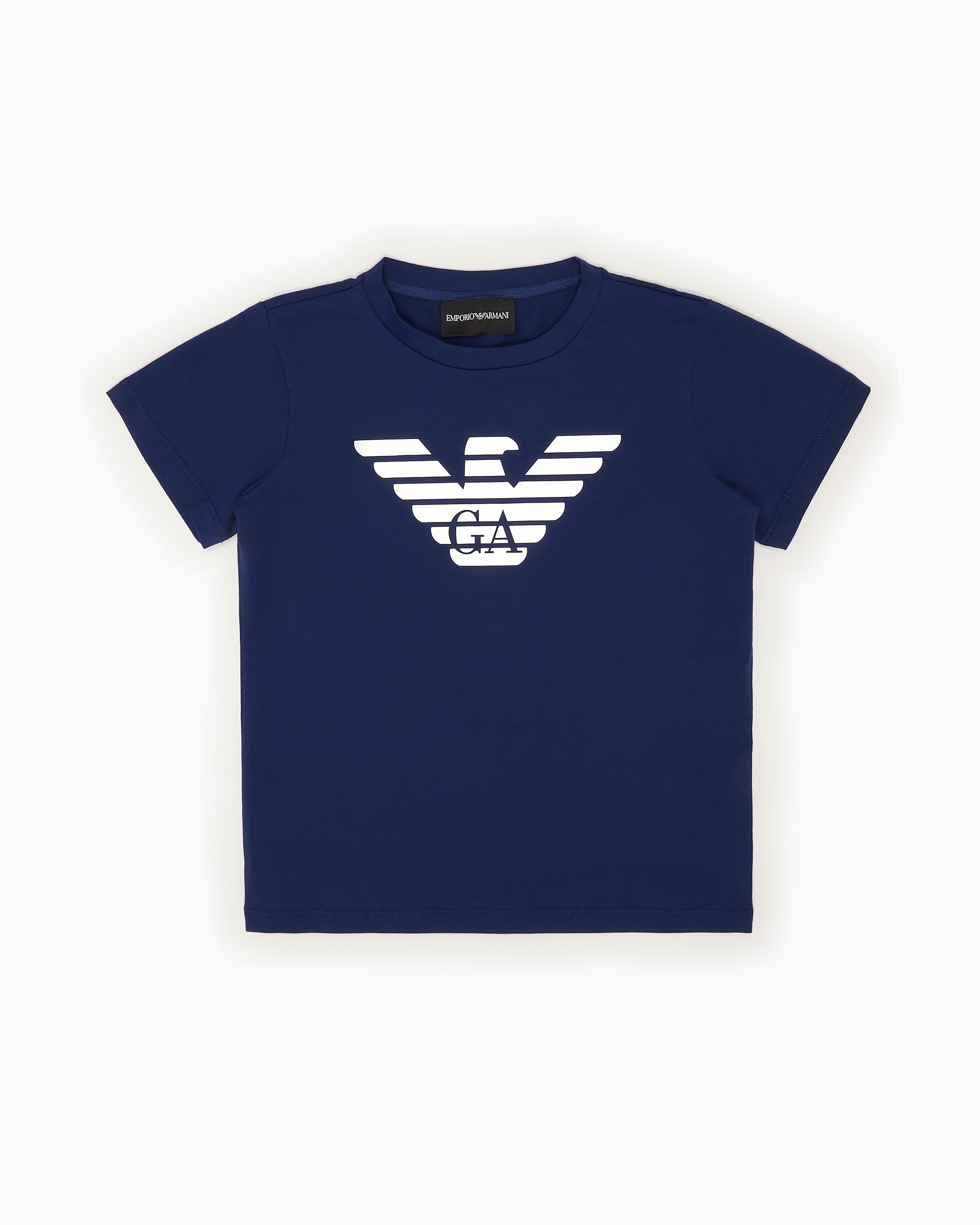 Emporio Armani Kids' Official Store T-shirt En Jersey Pima Avec Logo In Bleu