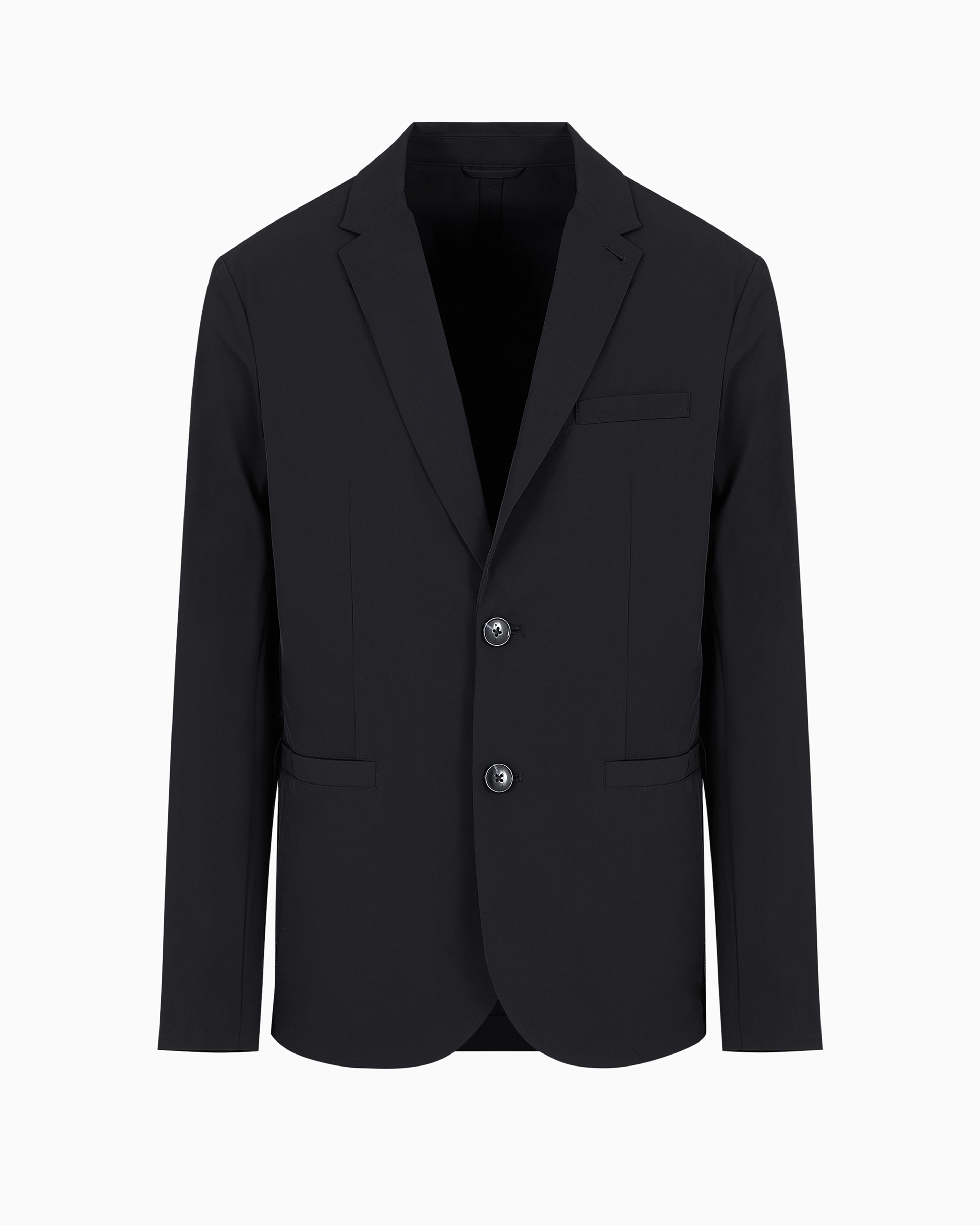 Armani Exchange Official Store Single-breasted Ultra-stretch Twill Jacket In Black