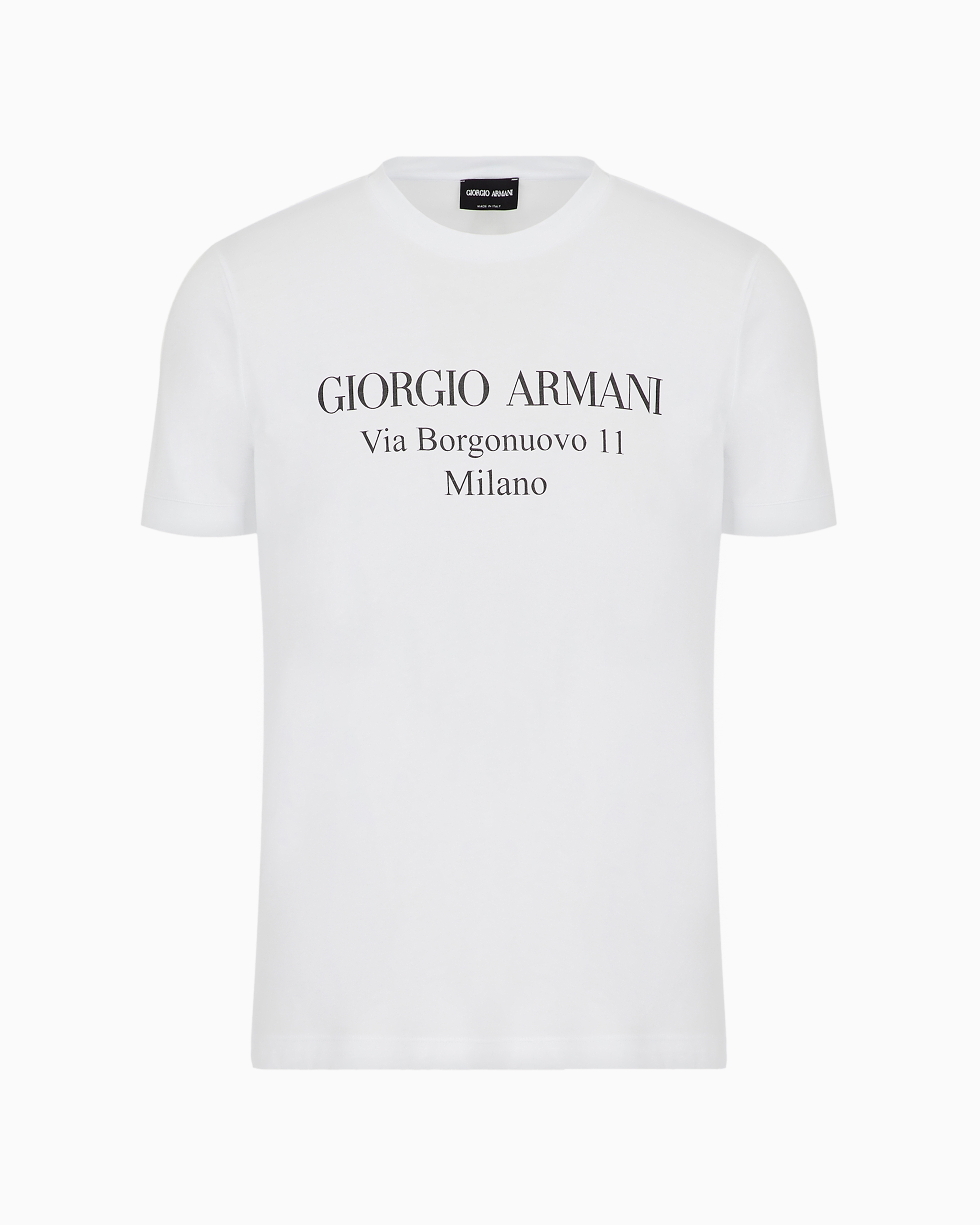 Giorgio Armani Official Store Borgonuovo 11 T-shirt In Pima Cotton Jersey In White