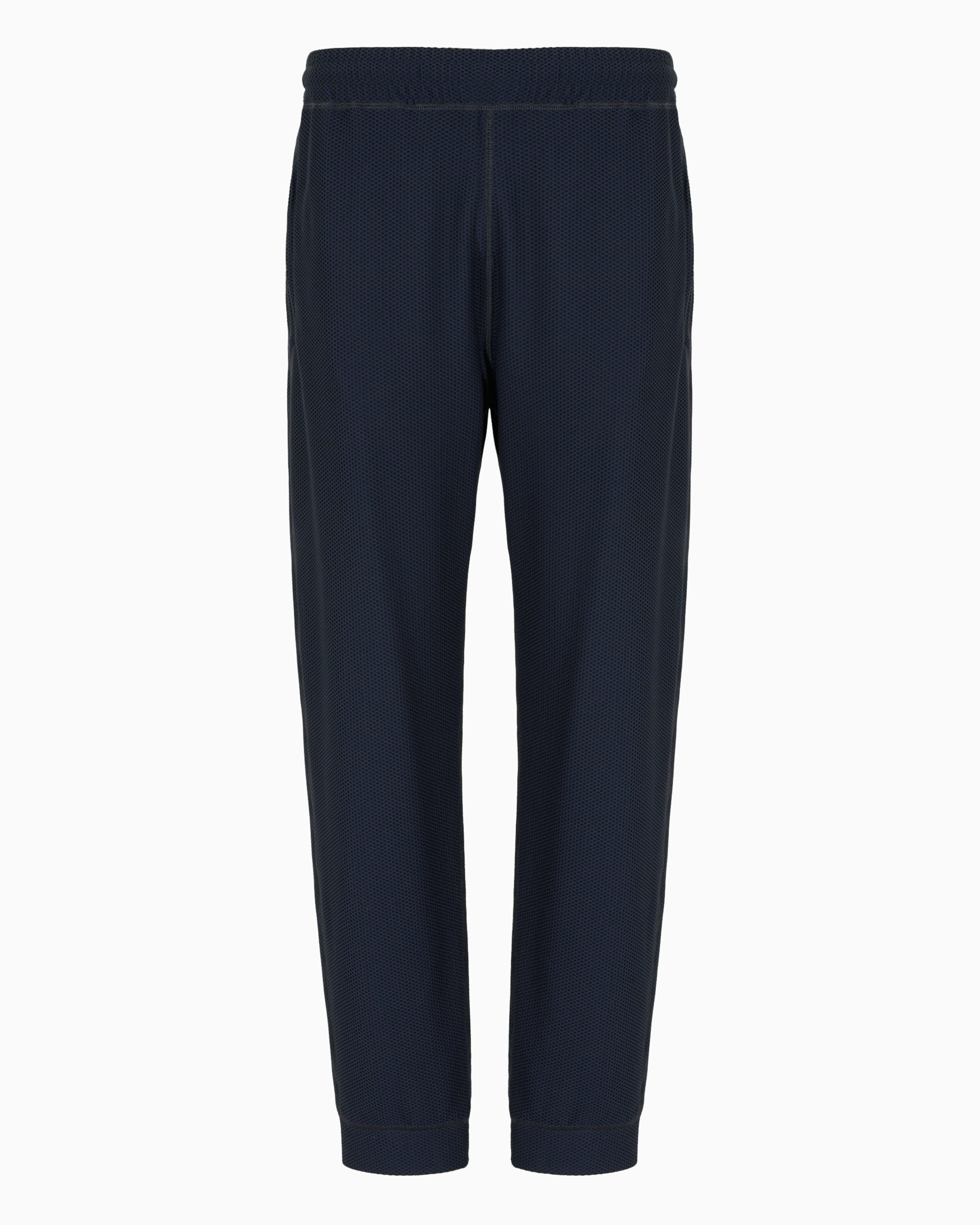 Giorgio Armani Official Store Stretch Jersey Flat-front Trousers In Midnight Blue