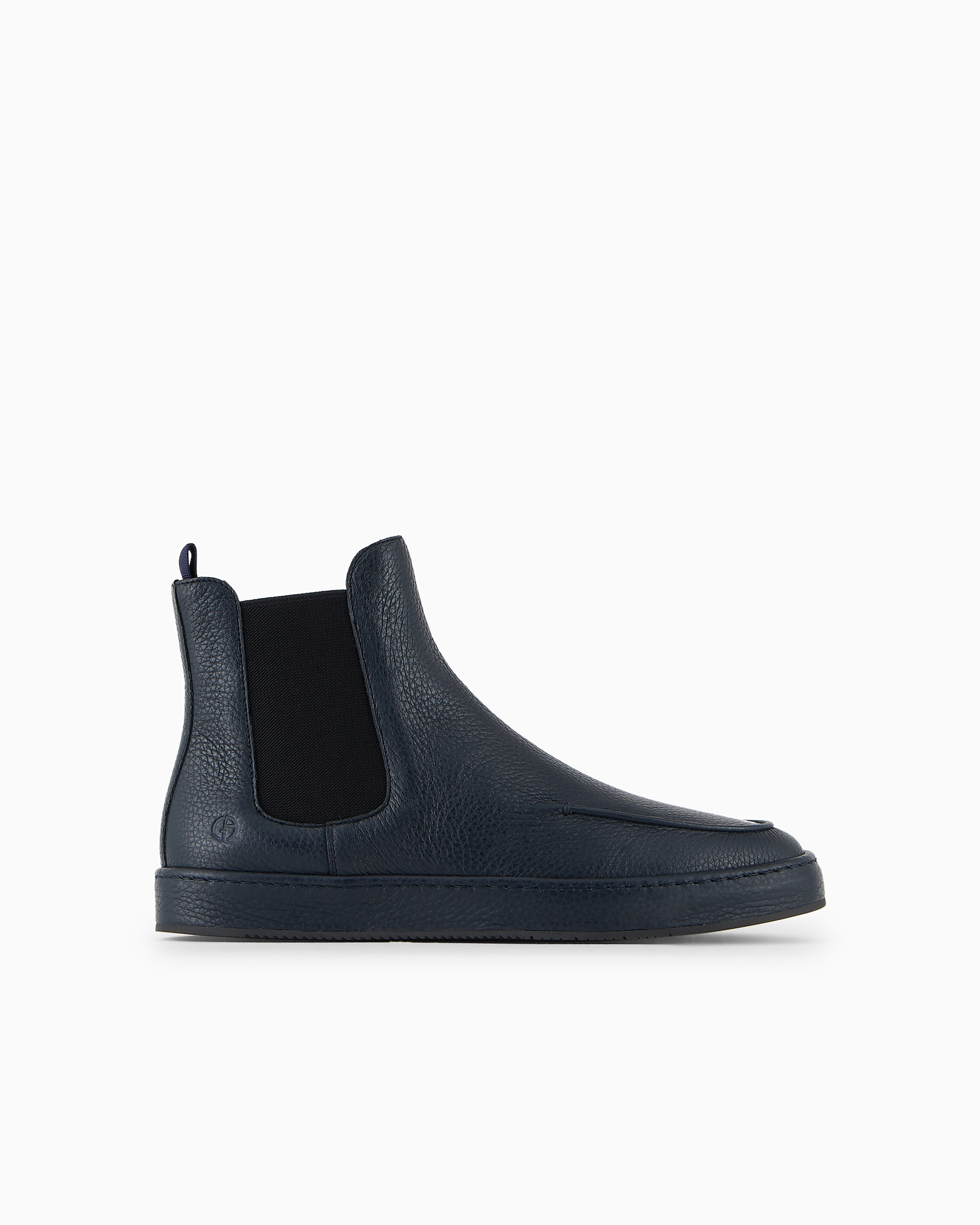 Giorgio Armani Official Store Deerskin Ankle Boots In Navy Blue