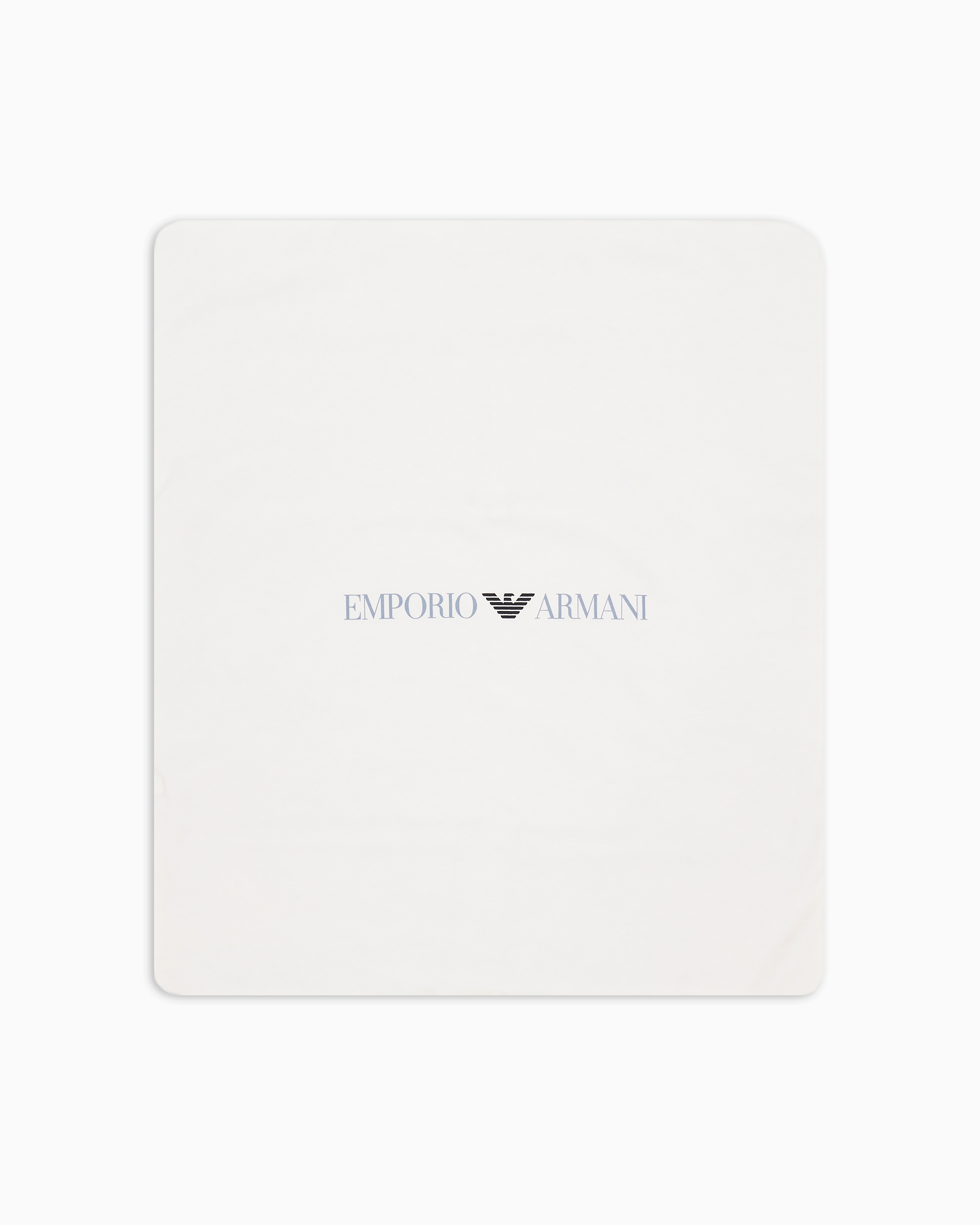 Emporio Armani Double-faced Blanket With Op-art Logo And Eagles In Blue