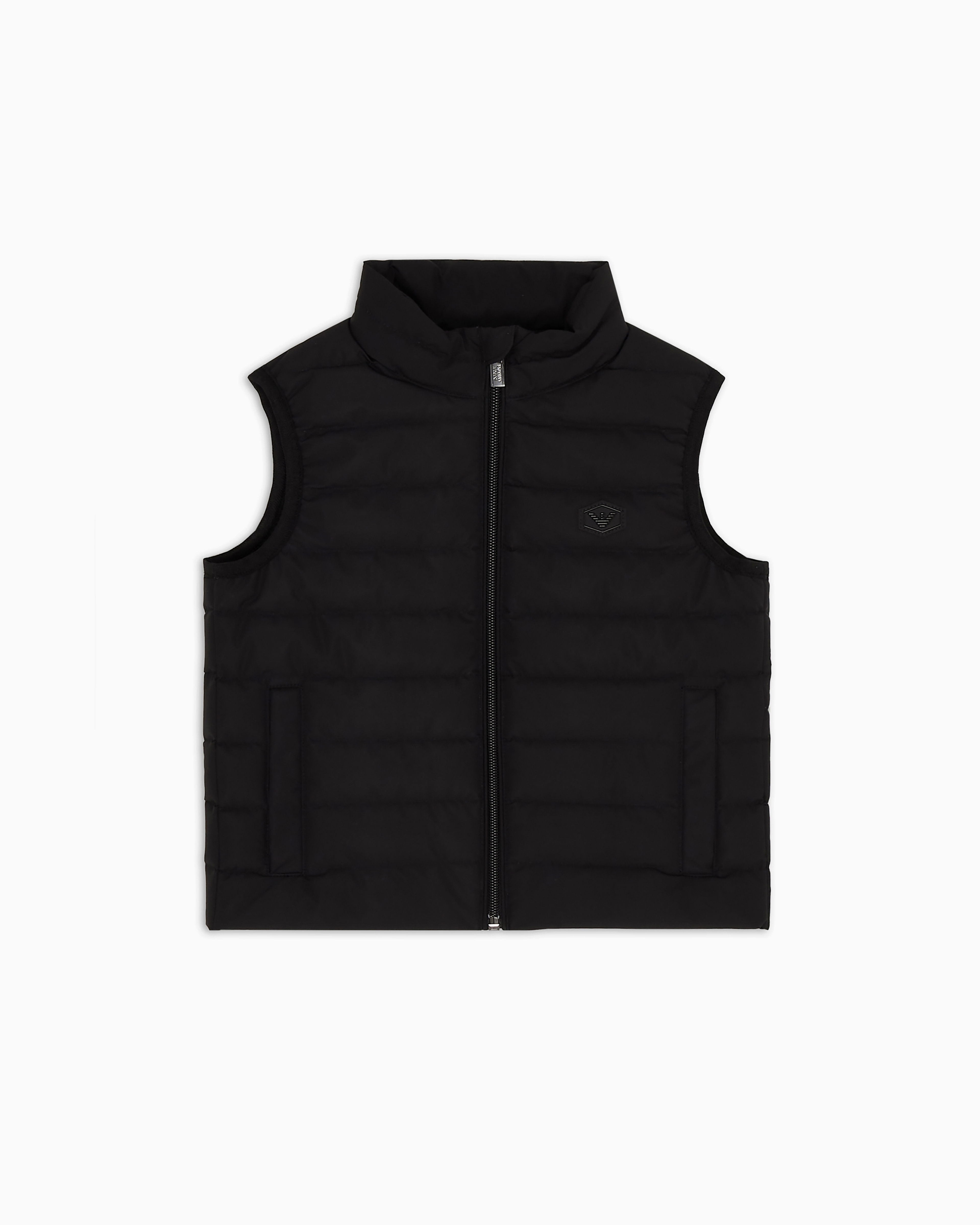 Emporio Armani Quilted-nylon Puffer Gilet With Recycled Down In Black