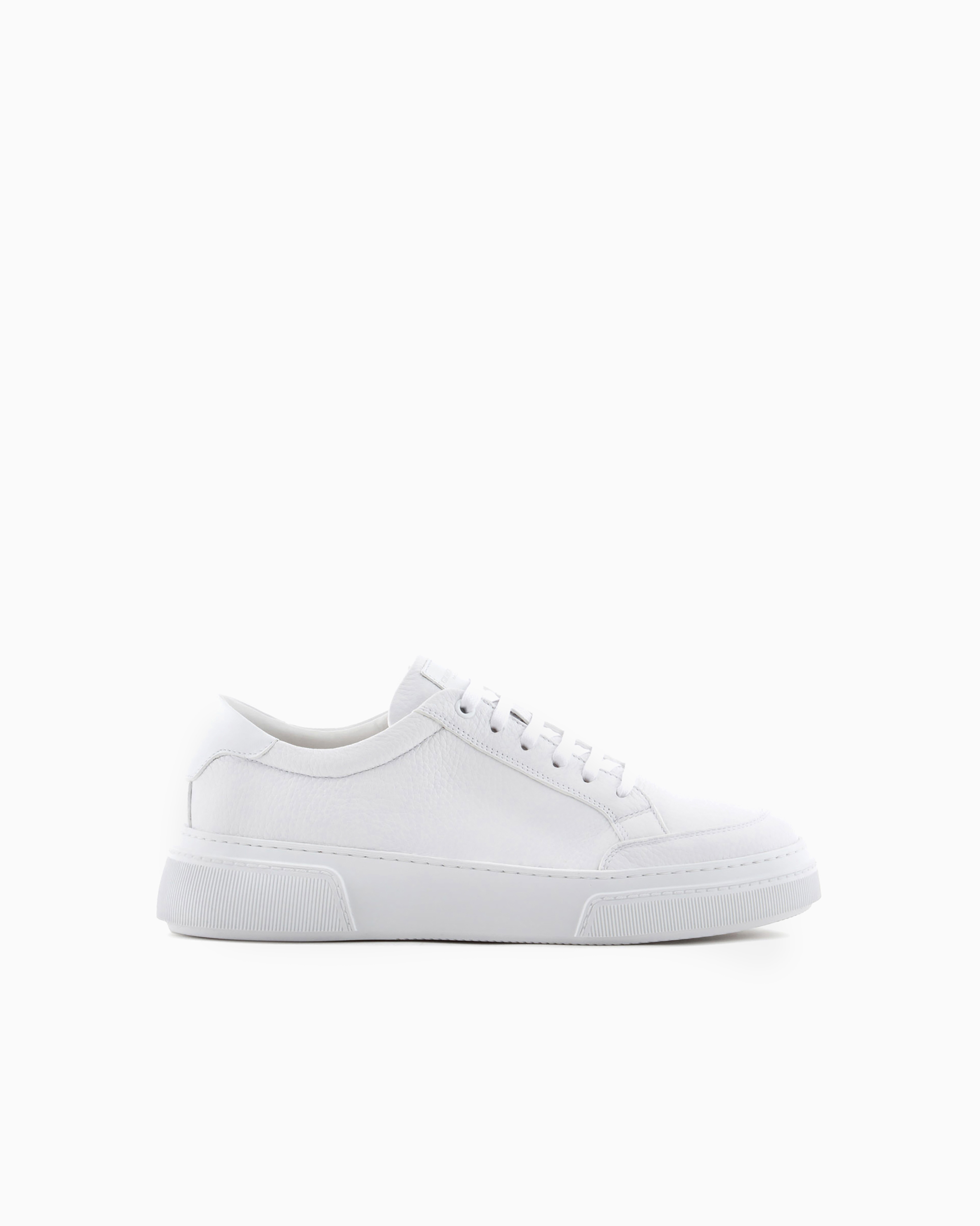 Giorgio Armani Official Store Deerskin Sneakers In White