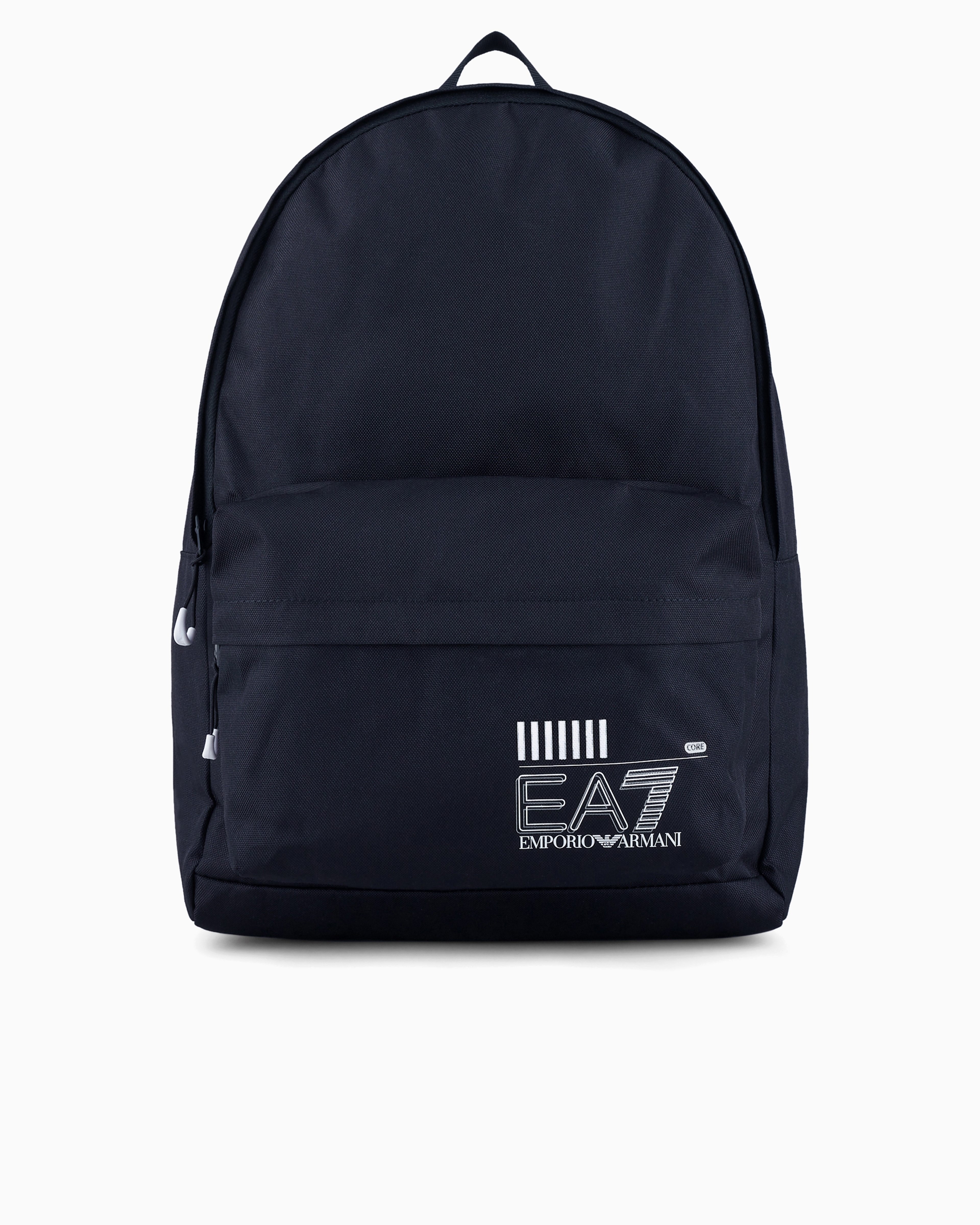 Emporio Armani Recycled Fabric Train Core Backpack In Blue Logo