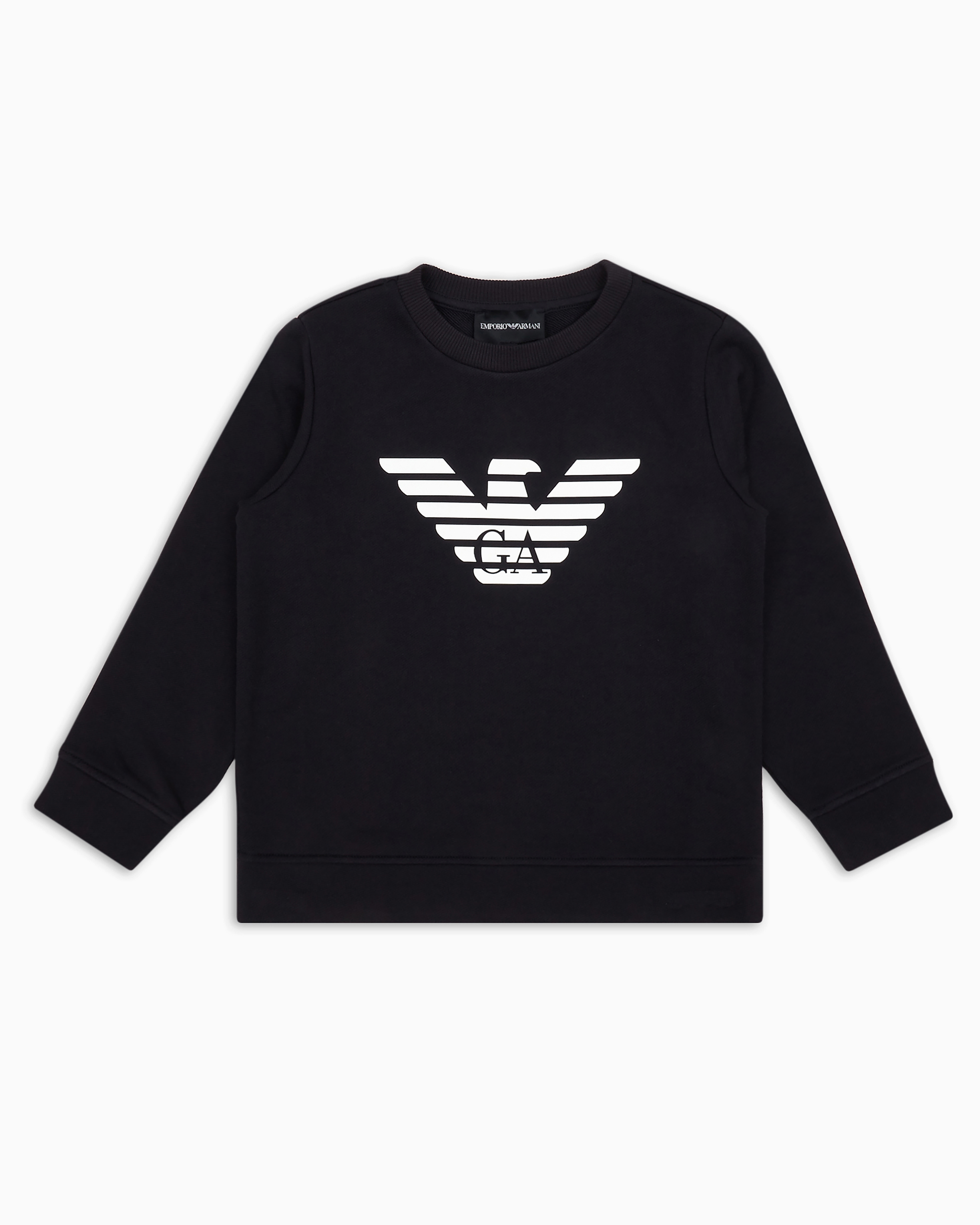 Emporio Armani Modal-blend Logo Sweatshirt In Navy Blue