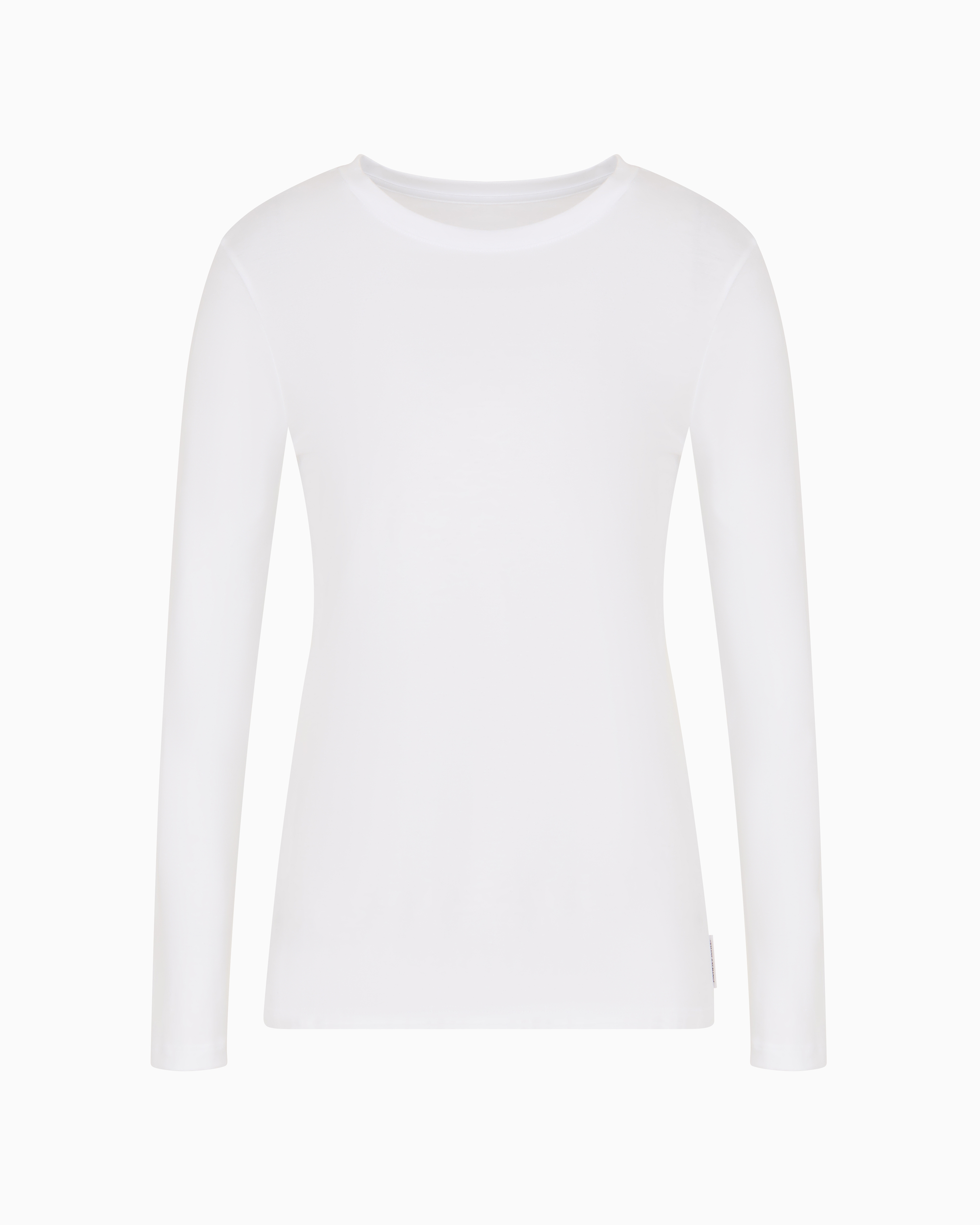 Shop Armani Exchange Regular Fit Basic Pima Cotton Long Sleeve T-shirt In White