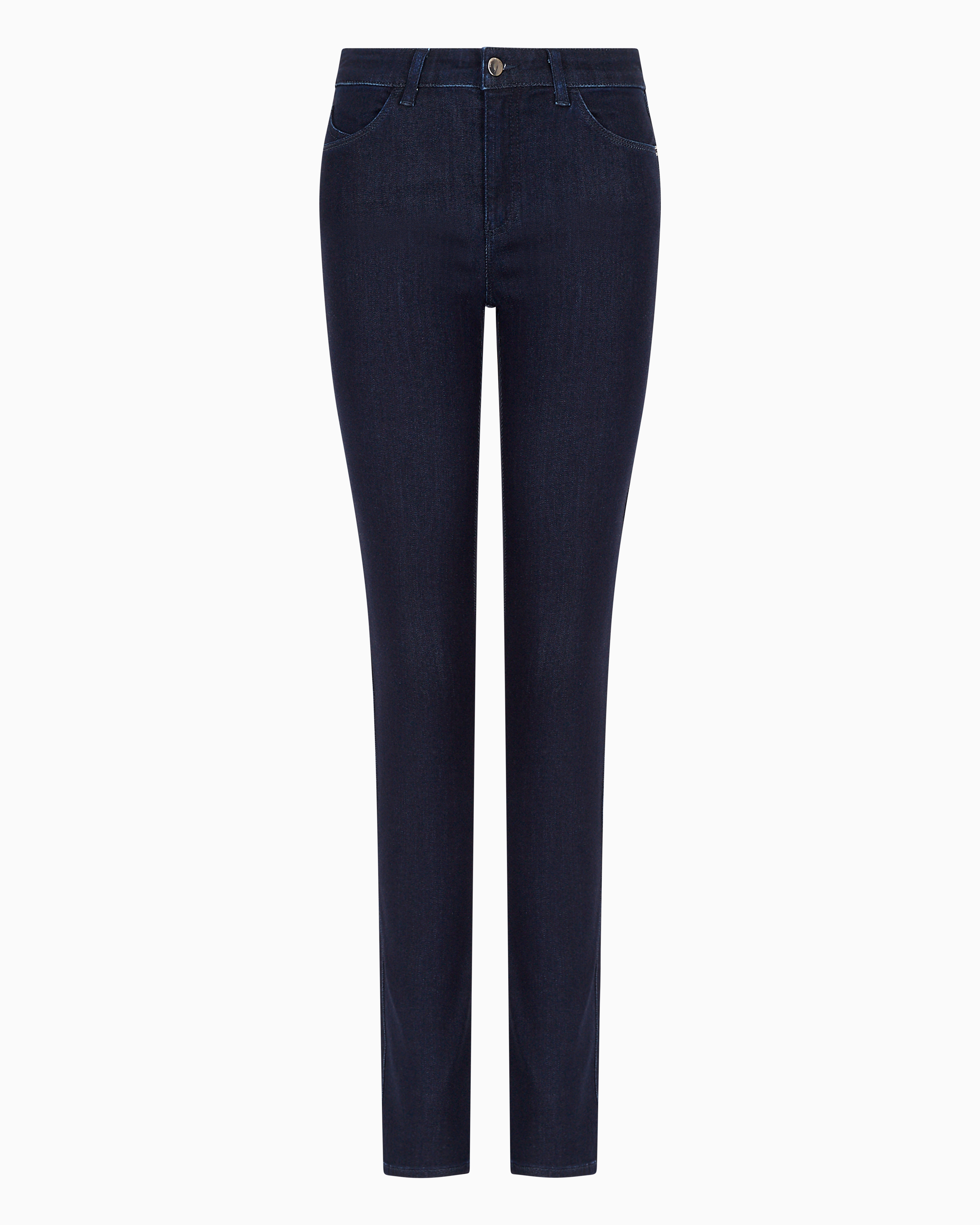 Emporio Armani Official Store J18 High-waisted Skinny-fit Viscose-blend Denim Jeans In Dark Blue