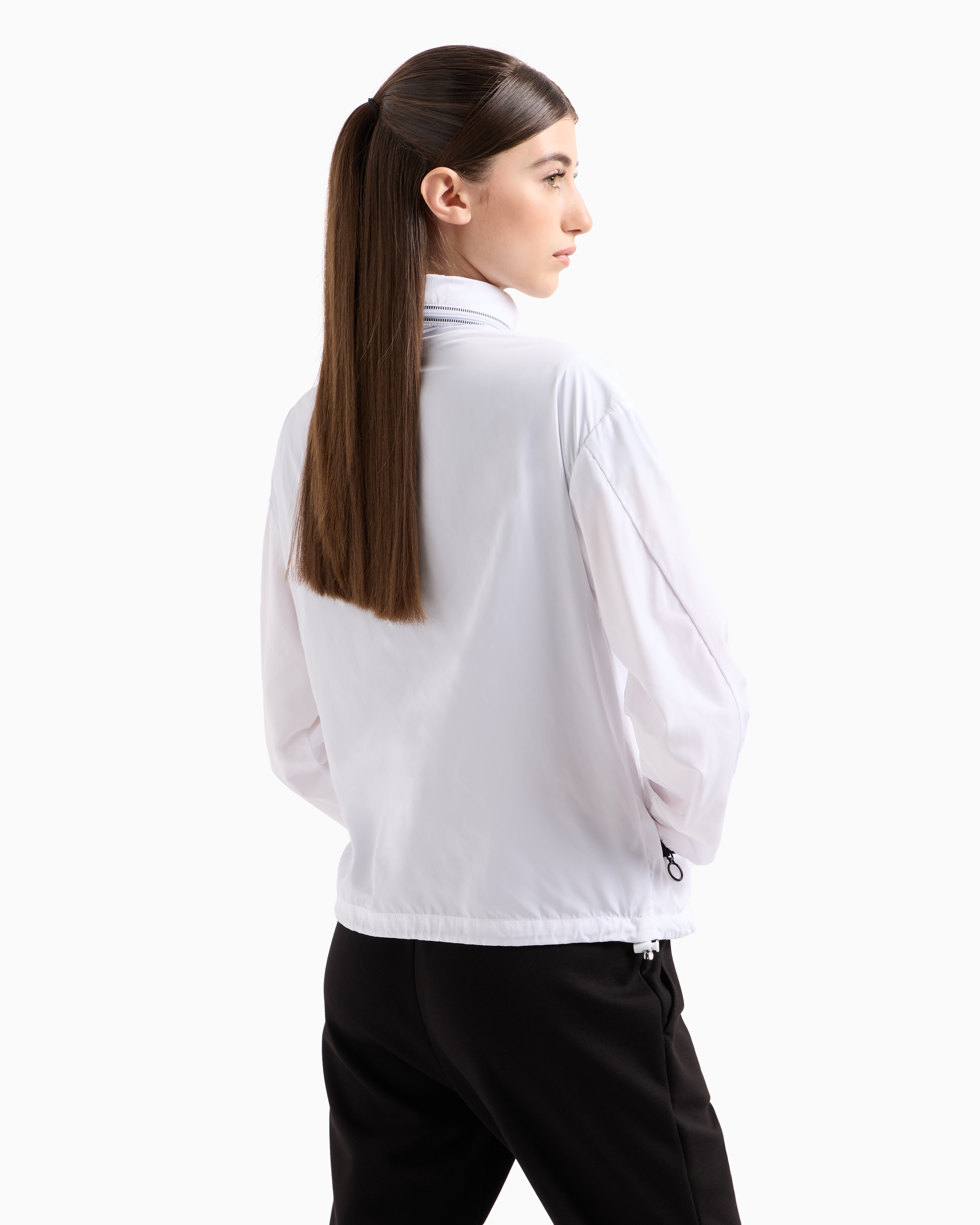 Armani Exchange Jacket With Contrasting Decorative Stitching In White