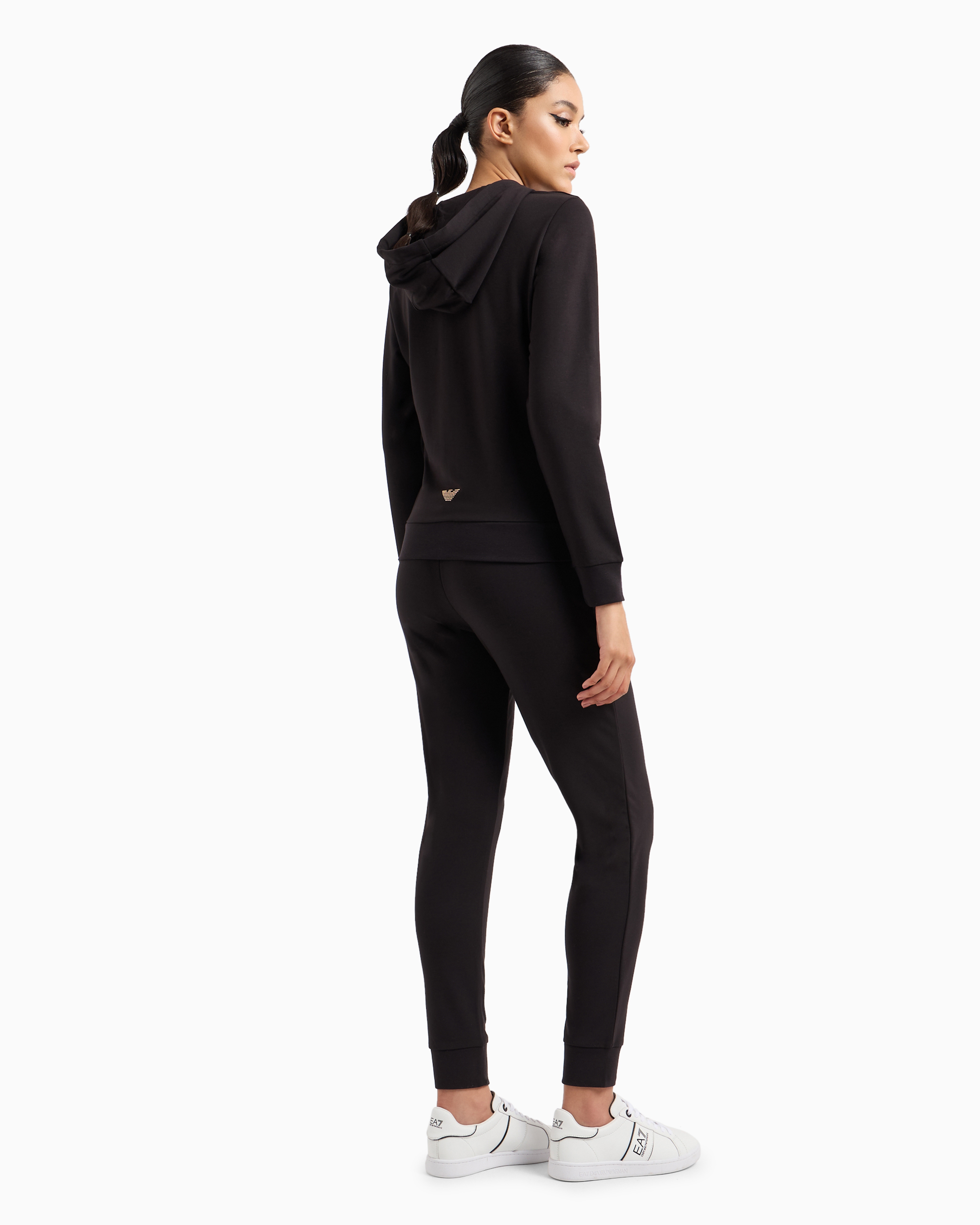 Shop Ea7 Evolution Stretch Viscose-blend Tracksuit In Black