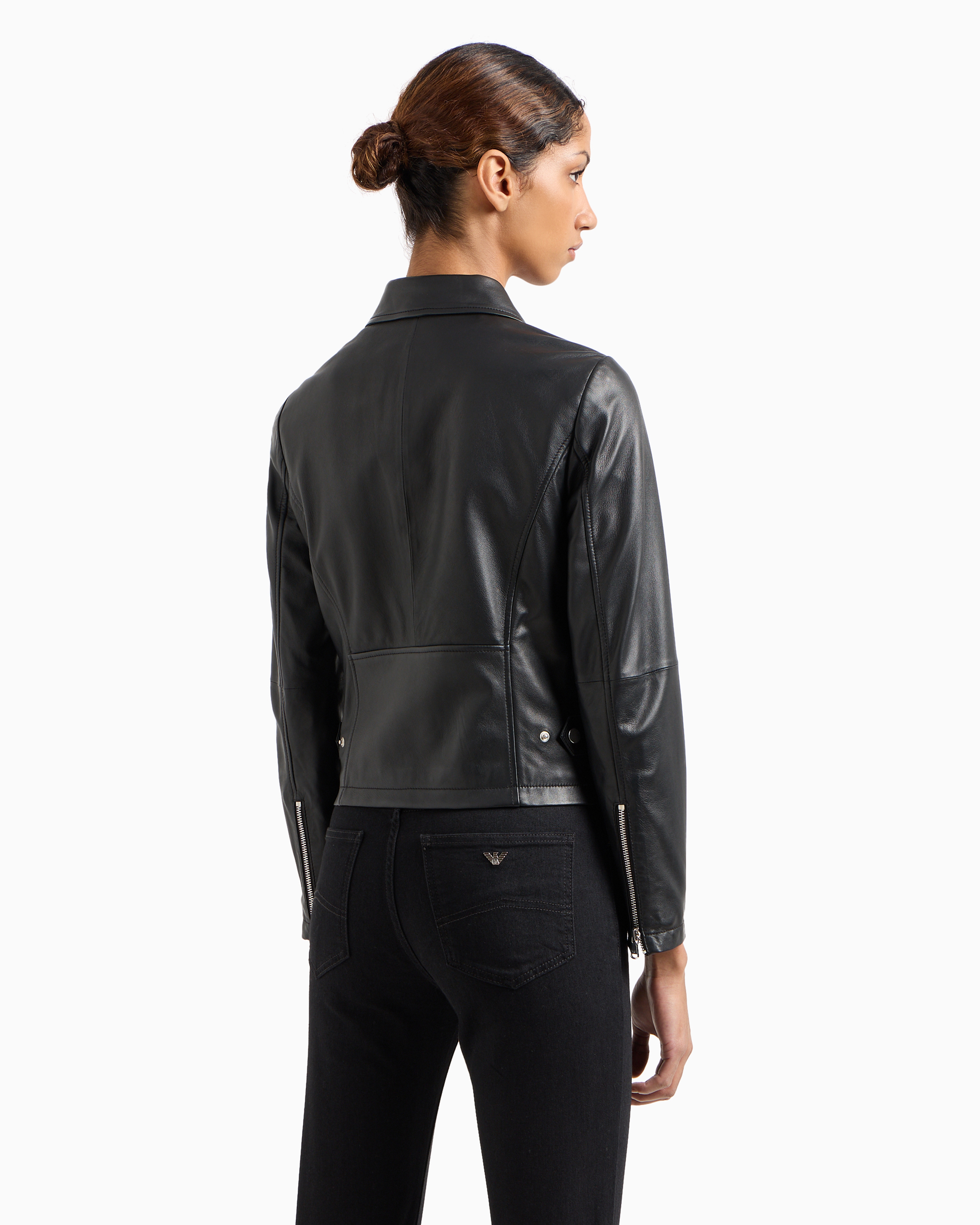 EMPORIO ARMANI NAPPA-LAMBSKIN BIKER JACKET 