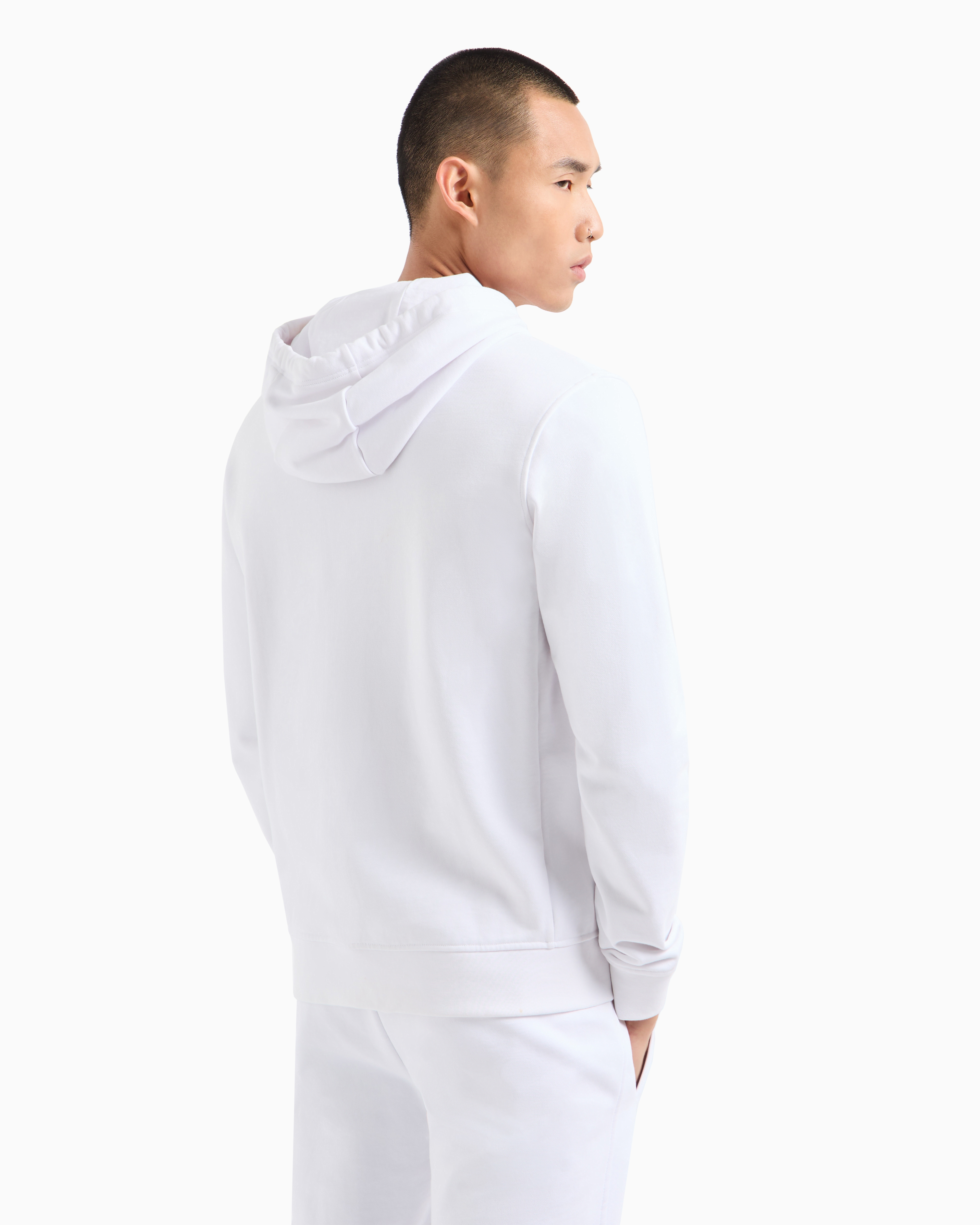 ARMANI EXCHANGE STRETCH FABRIC ZIP-UP SWEATSHIRT 