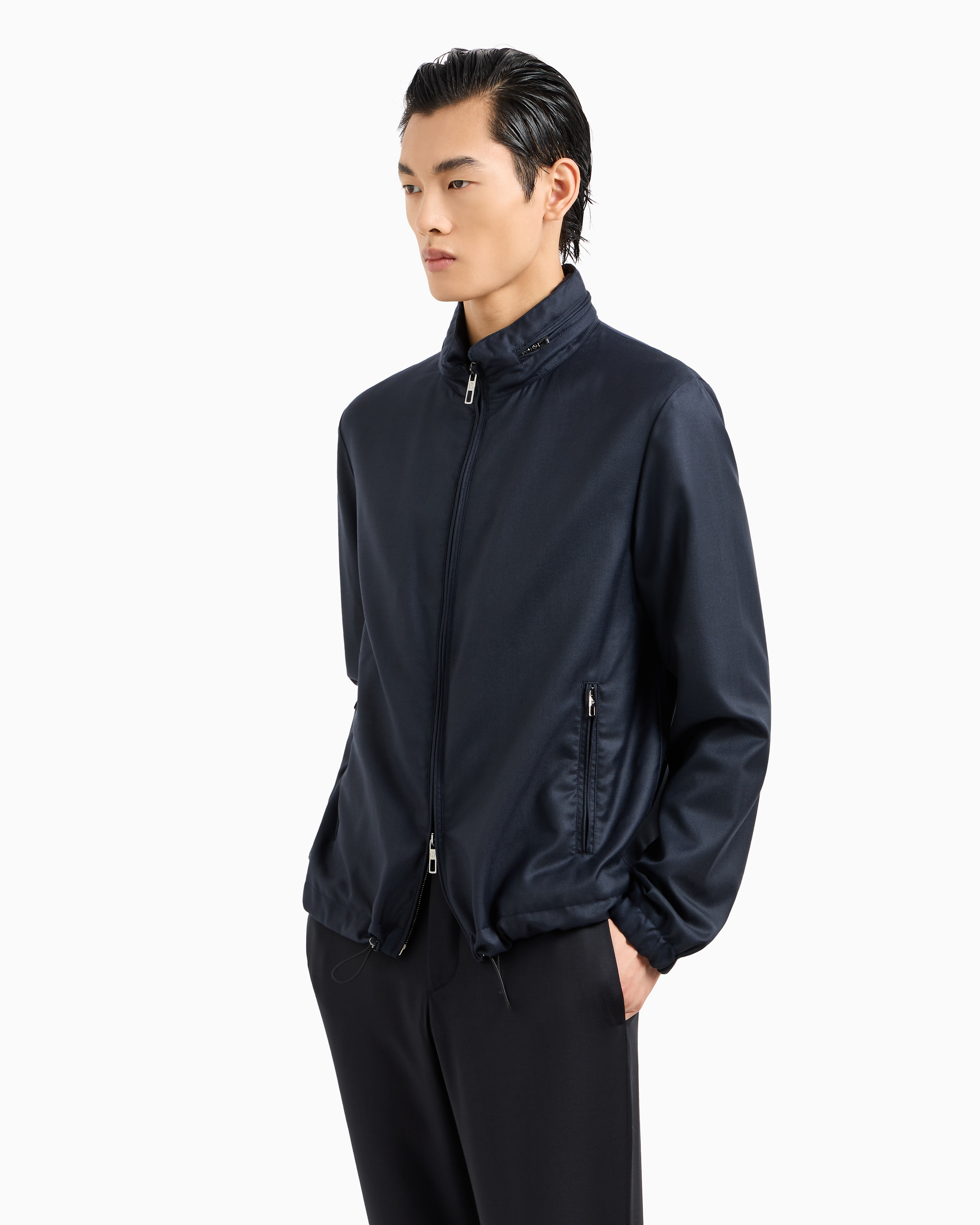 GIORGIO ARMANI ICON CASHMERE-BLEND GABARDINE BLOUSON 