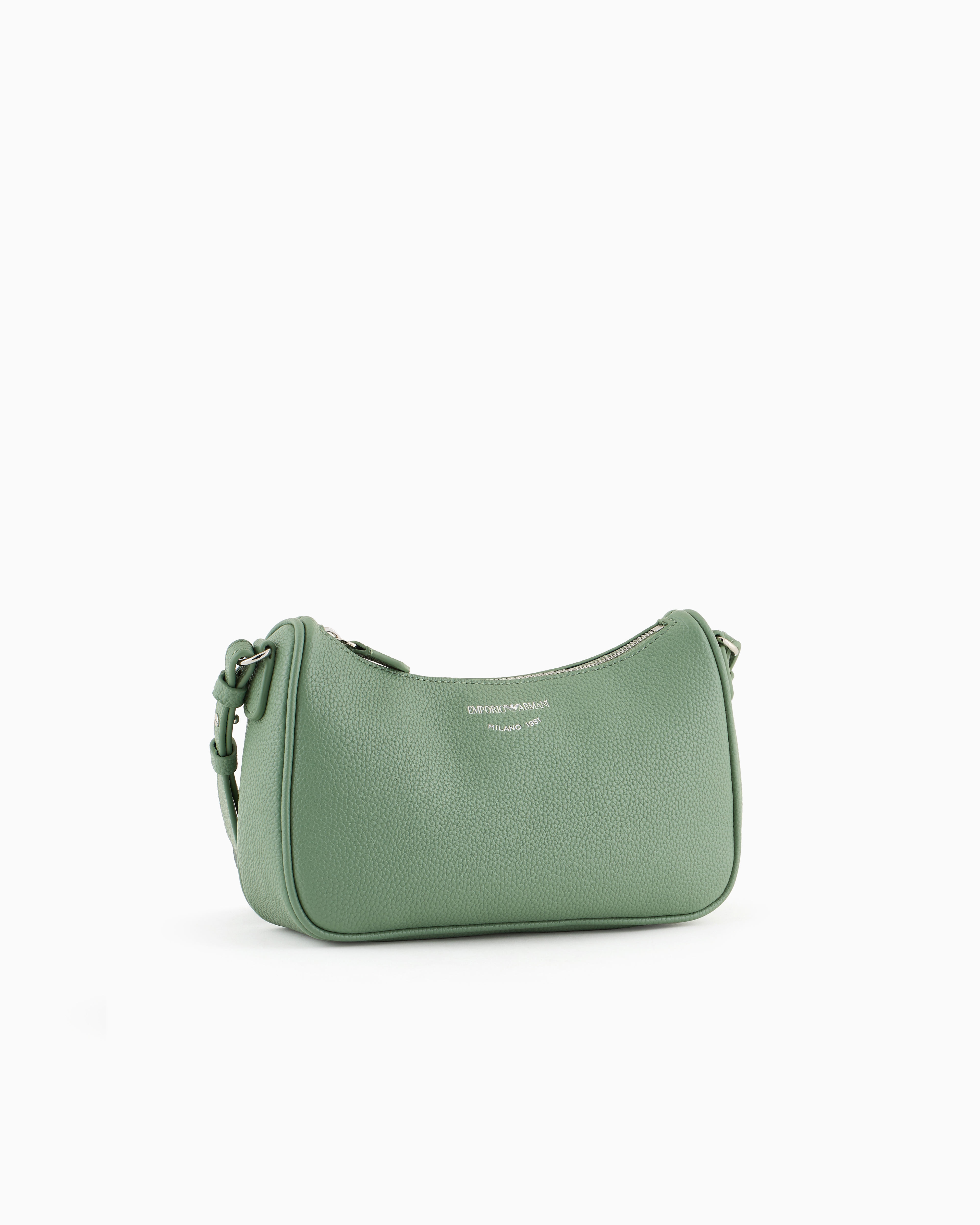 Emporio Armani Official Store Baguette Bag With Deer Print In Light Green