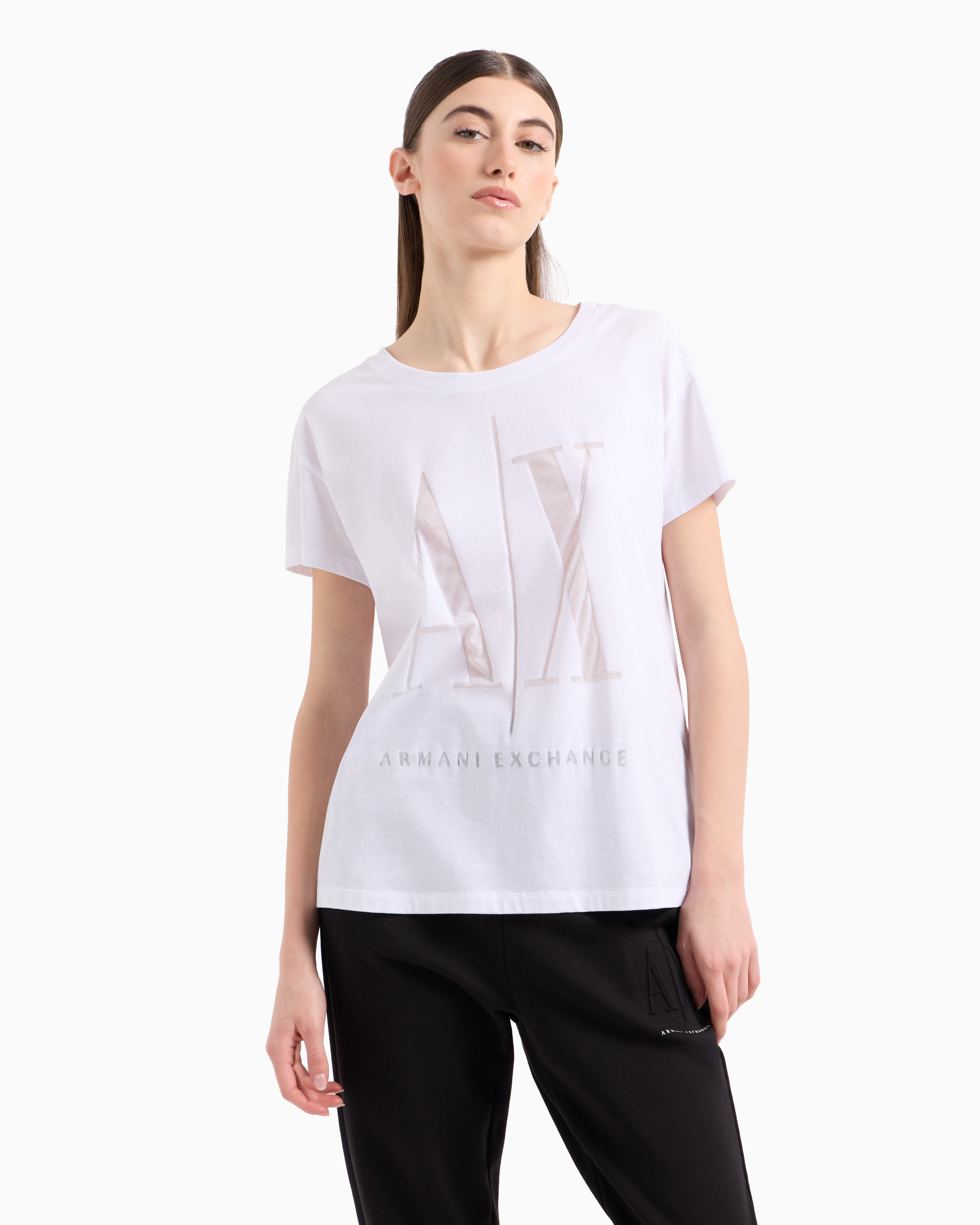 ARMANI EXCHANGE ICON PROJECT OVER-FIT T-SHIRT WITH MAXI LOGO 